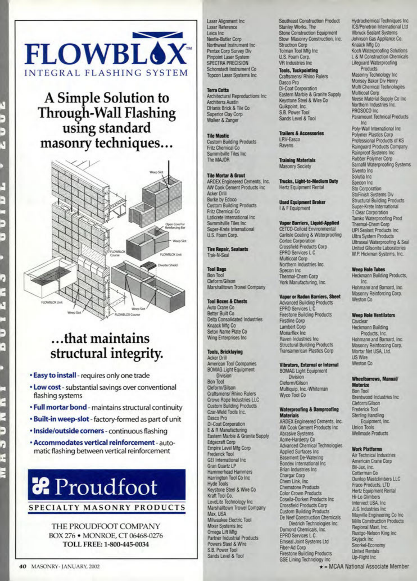 Masonry Magazine January 2002 Page. 40