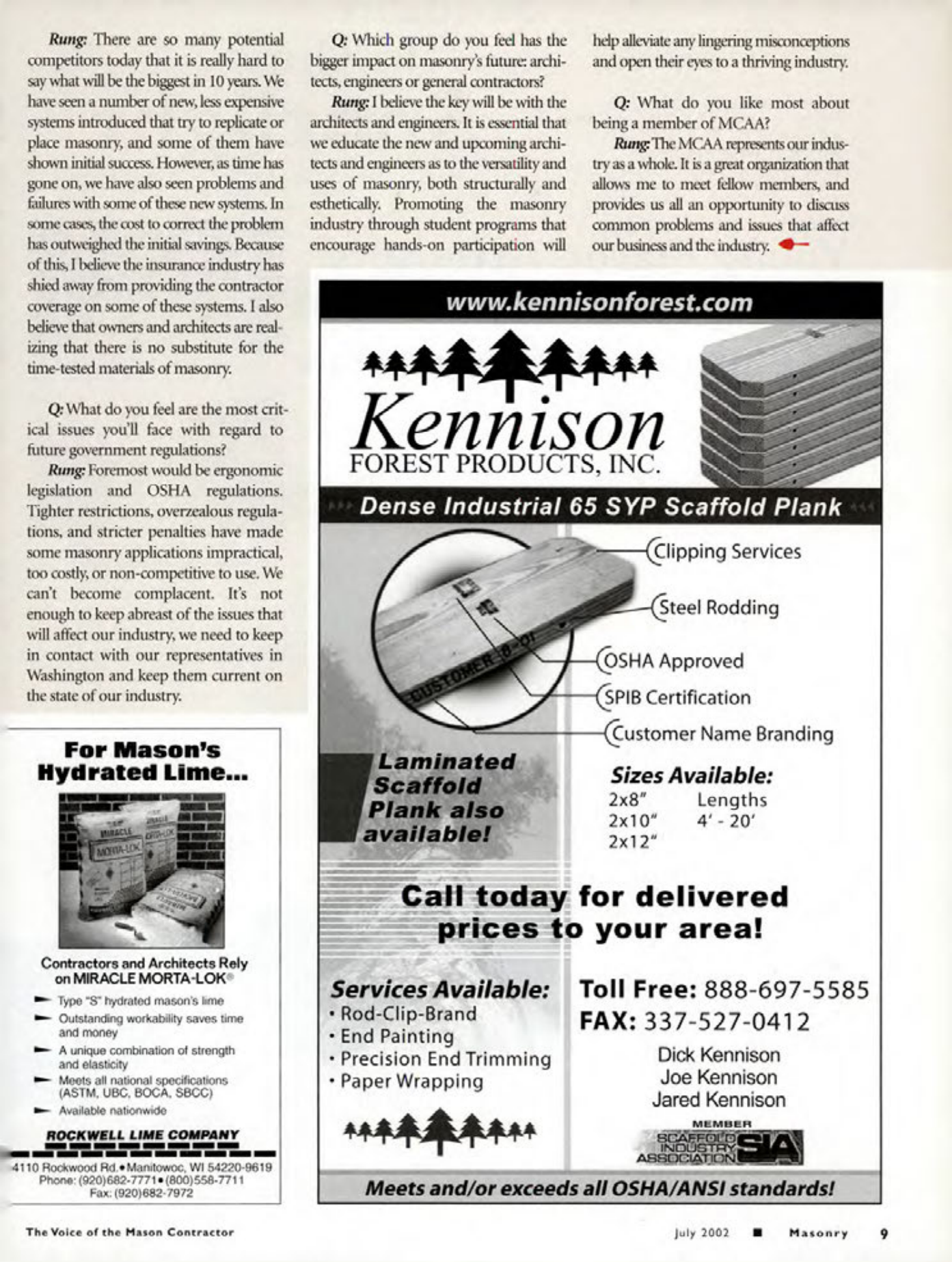 Masonry Magazine July 2002 Page. 11