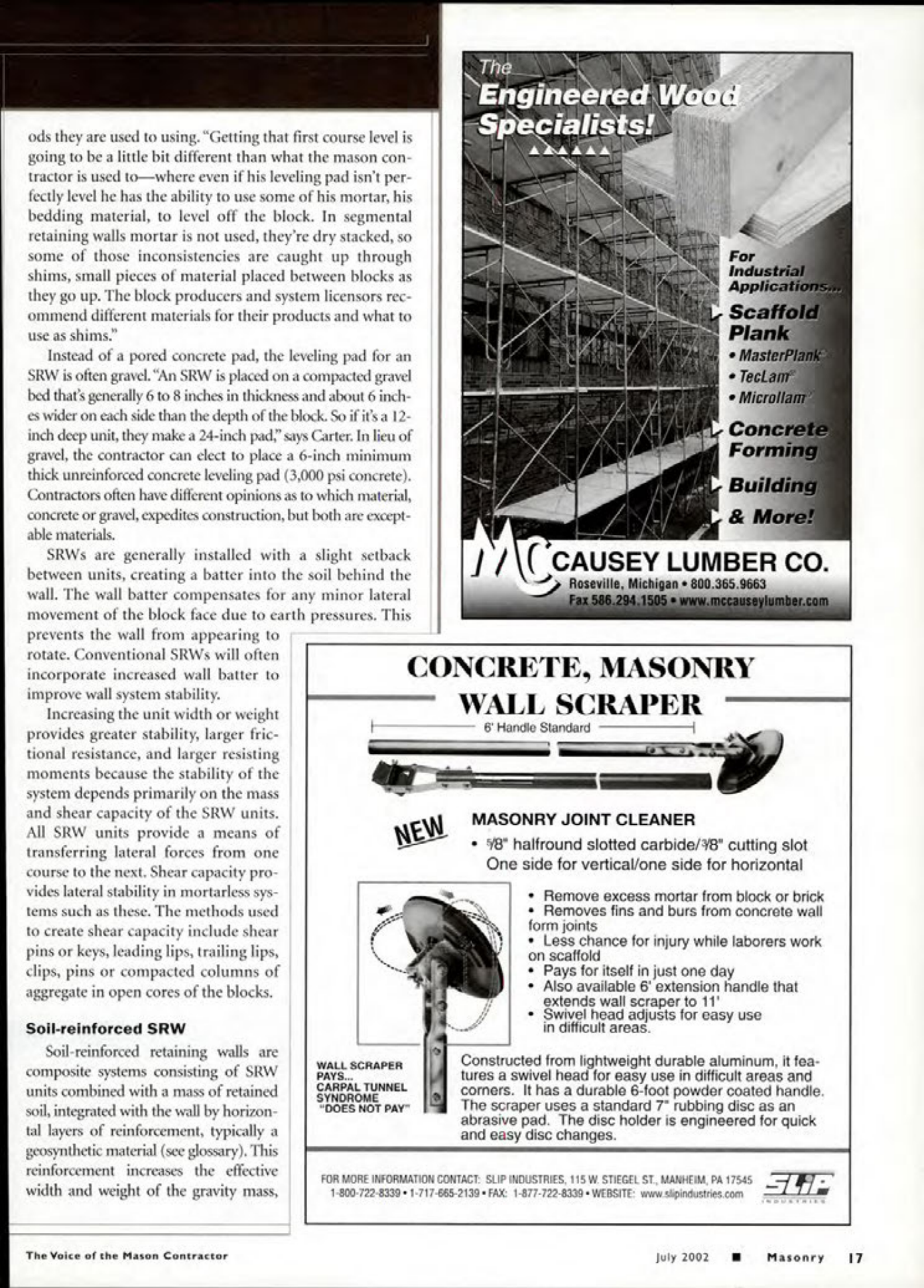 Masonry Magazine July 2002 Page. 19