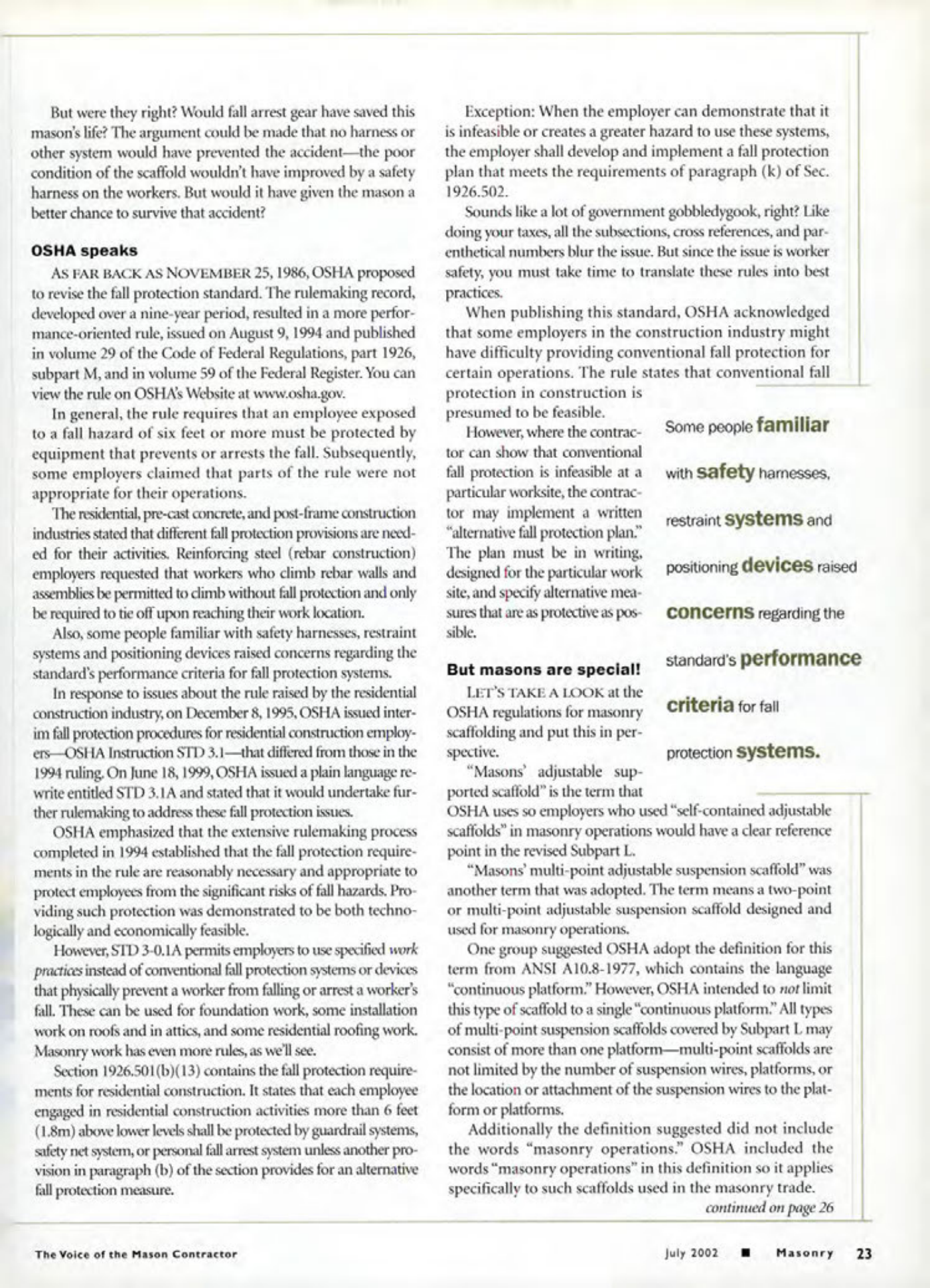 Masonry Magazine July 2002 Page. 25