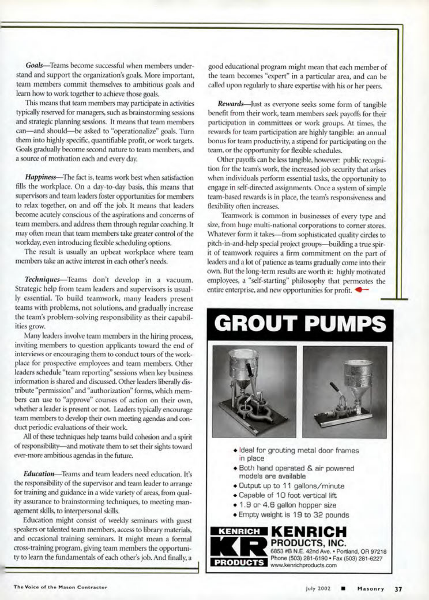 Masonry Magazine July 2002 Page. 39