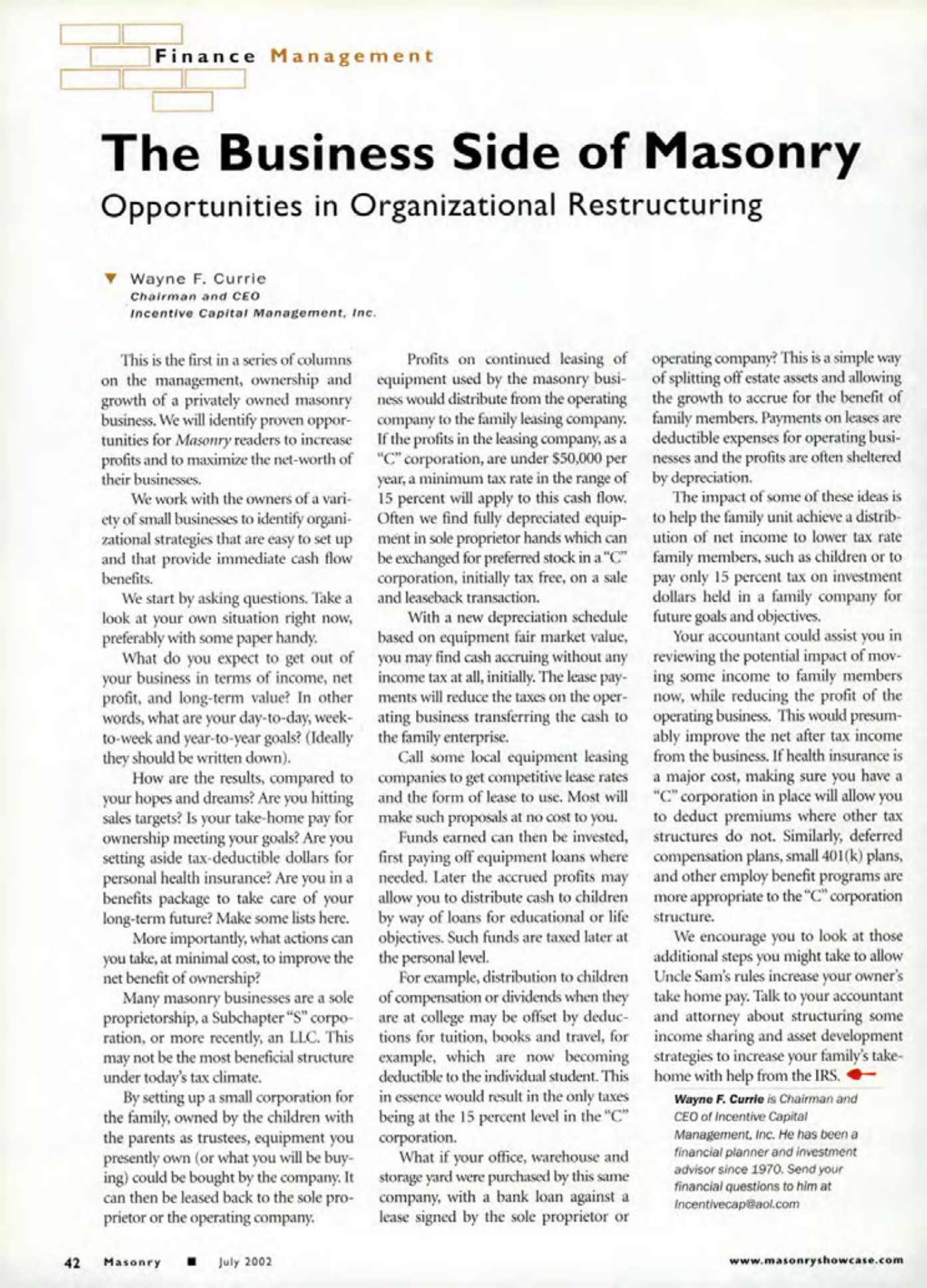 Masonry Magazine July 2002 Page. 44
