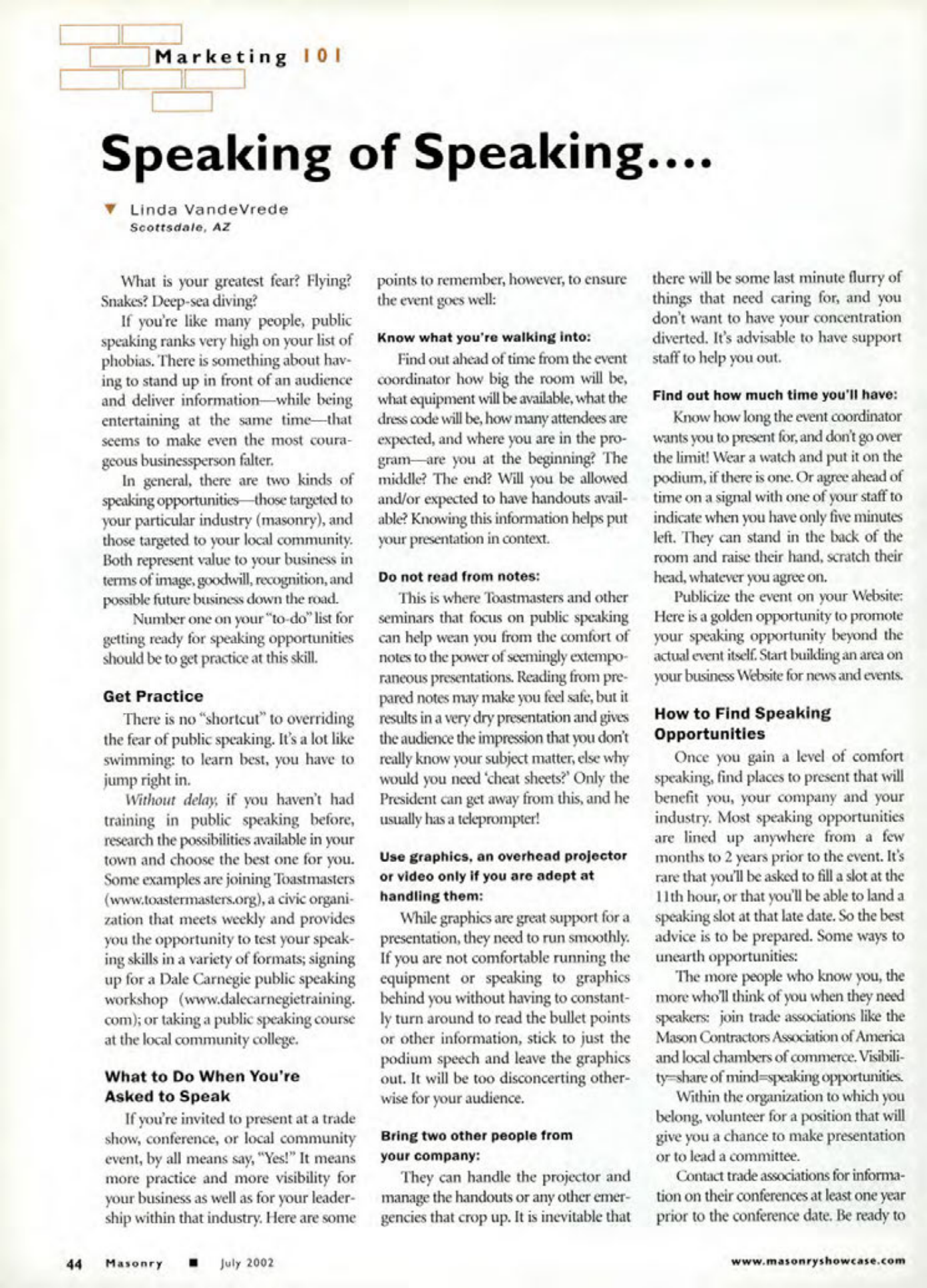 Masonry Magazine July 2002 Page. 46