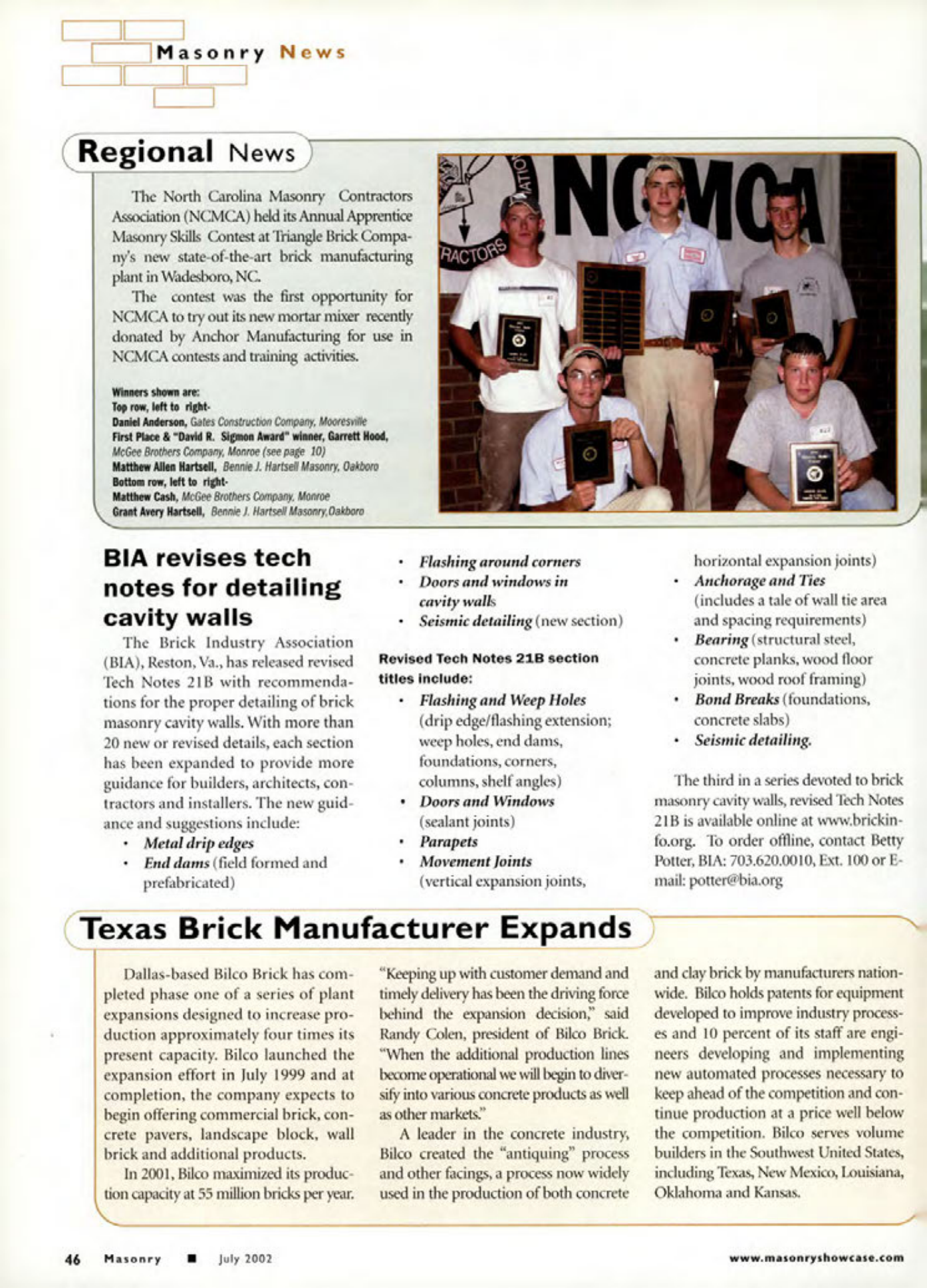 Masonry Magazine July 2002 Page. 48