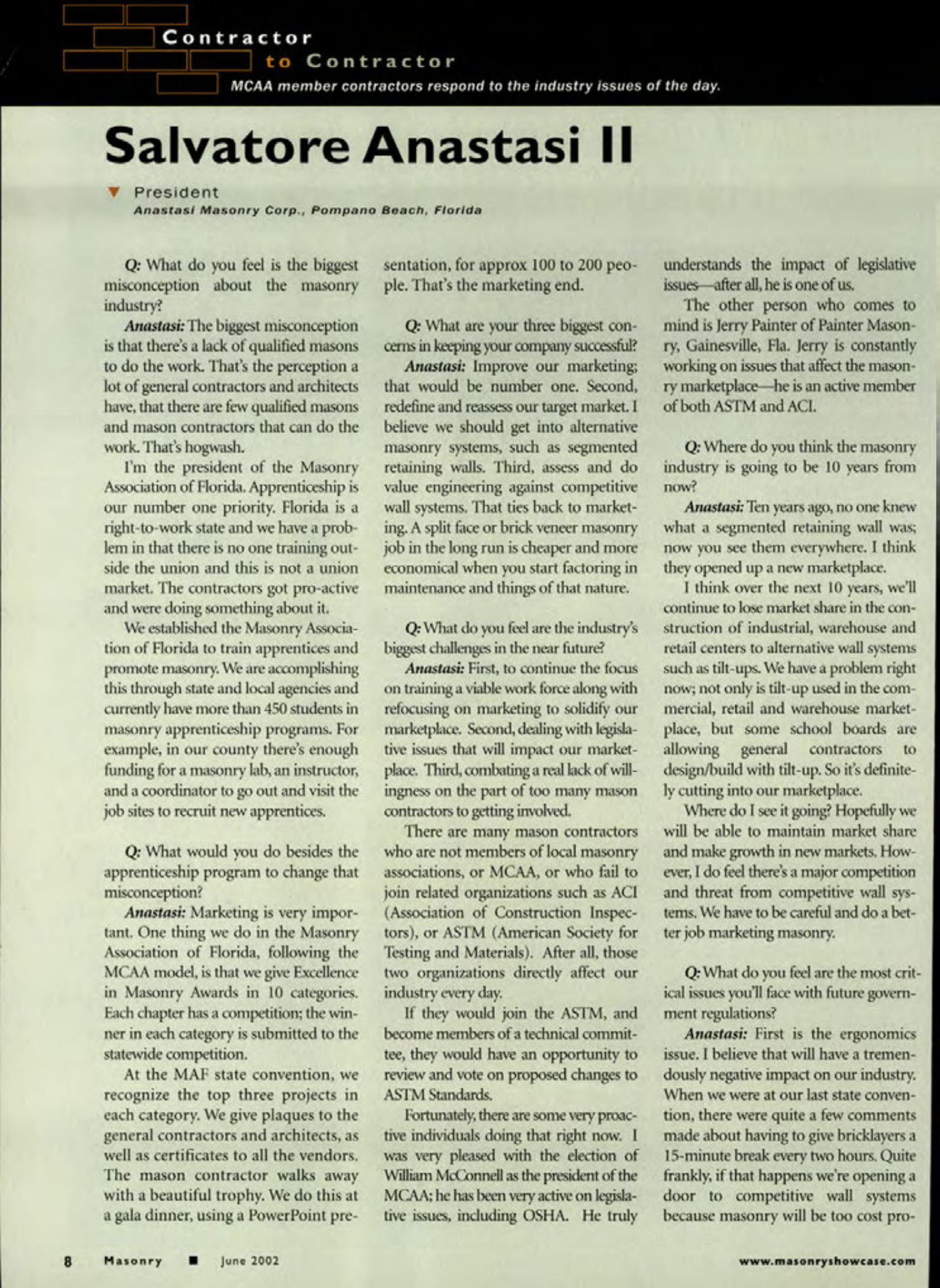 Masonry Magazine June 2002 Page. 10