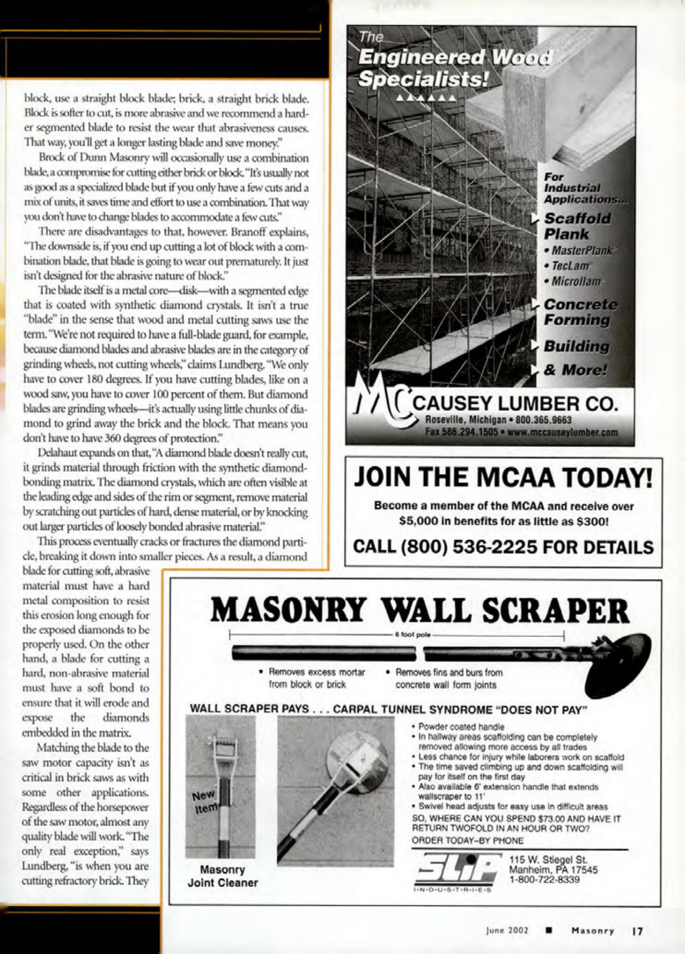 Masonry Magazine June 2002 Page. 19