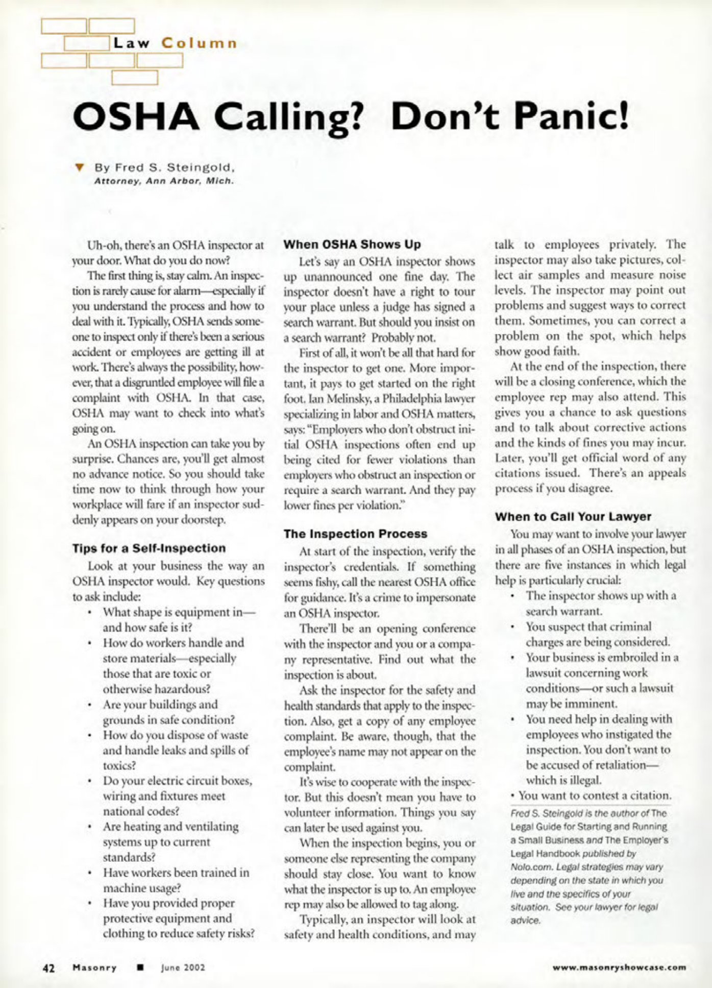 Masonry Magazine June 2002 Page. 44