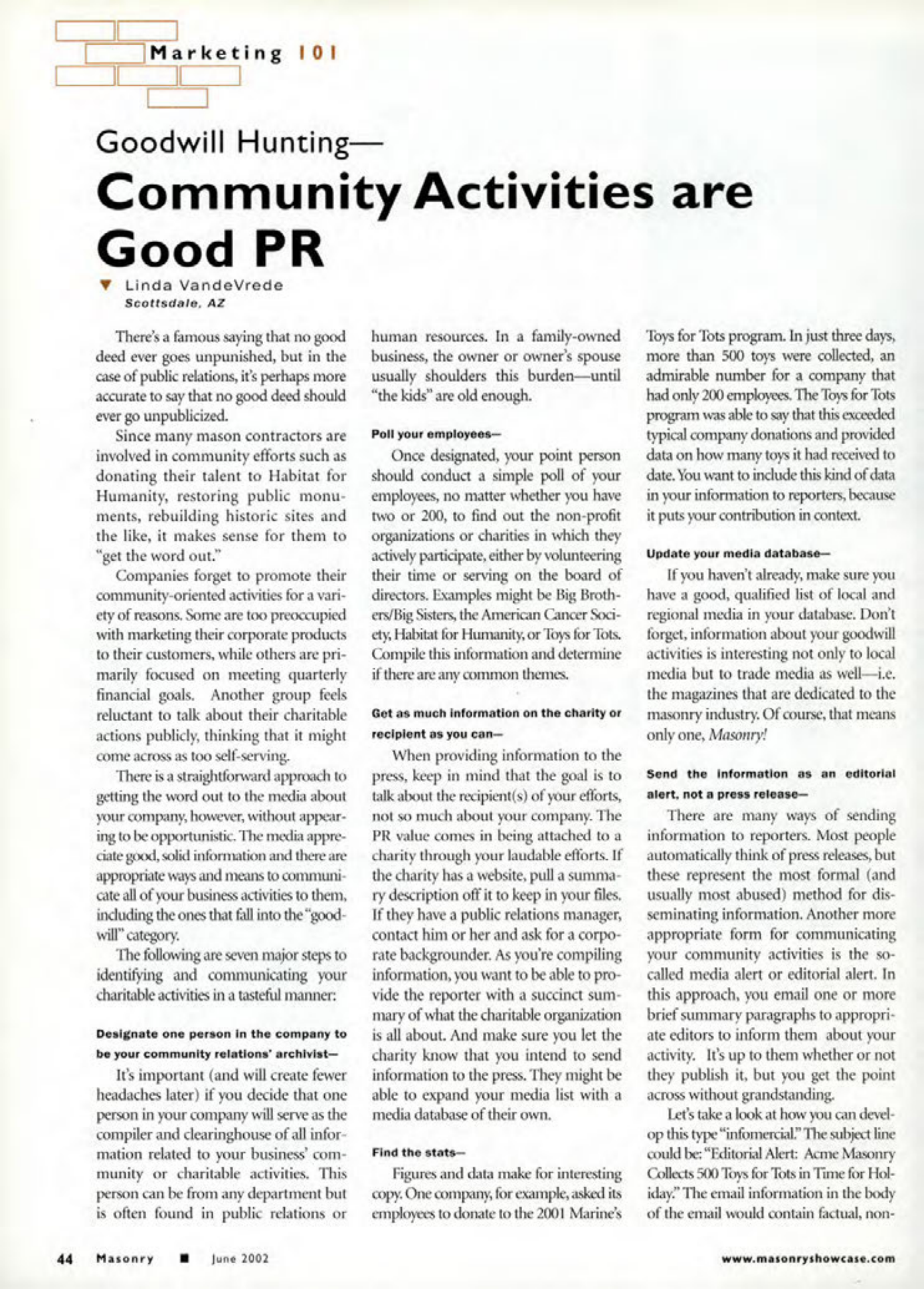 Masonry Magazine June 2002 Page. 46