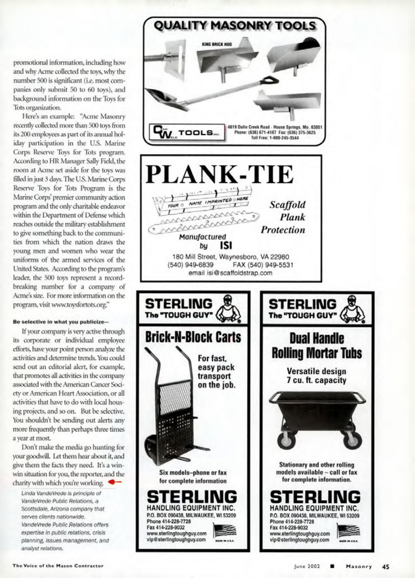 Masonry Magazine June 2002 Page. 47