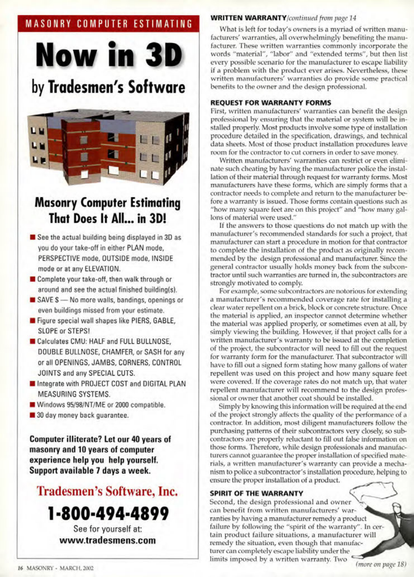Masonry Magazine March 2002 Page. 16