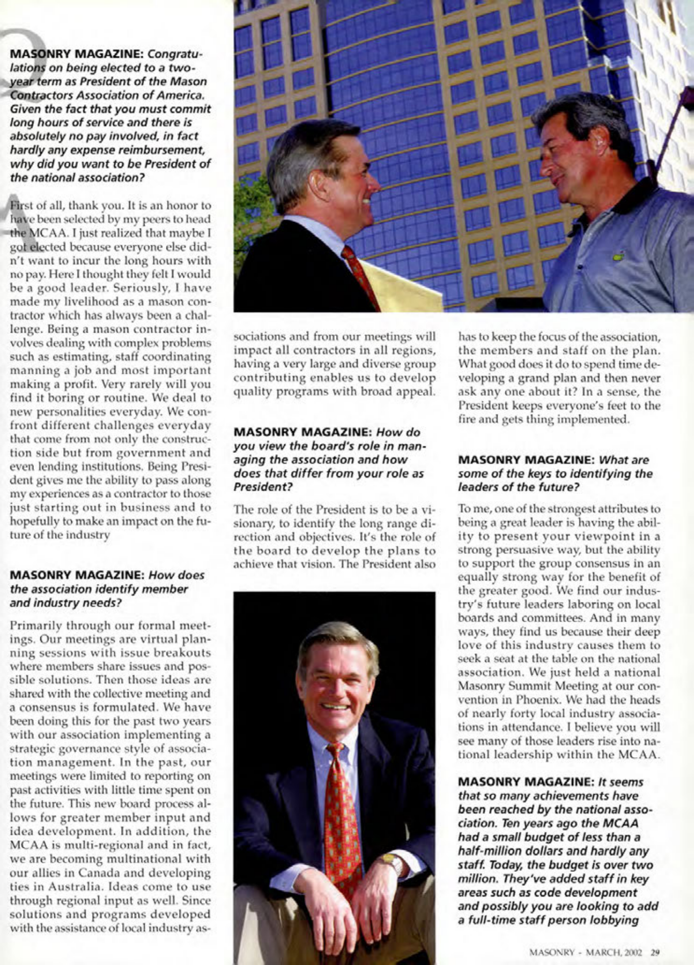 Masonry Magazine March 2002 Page. 29