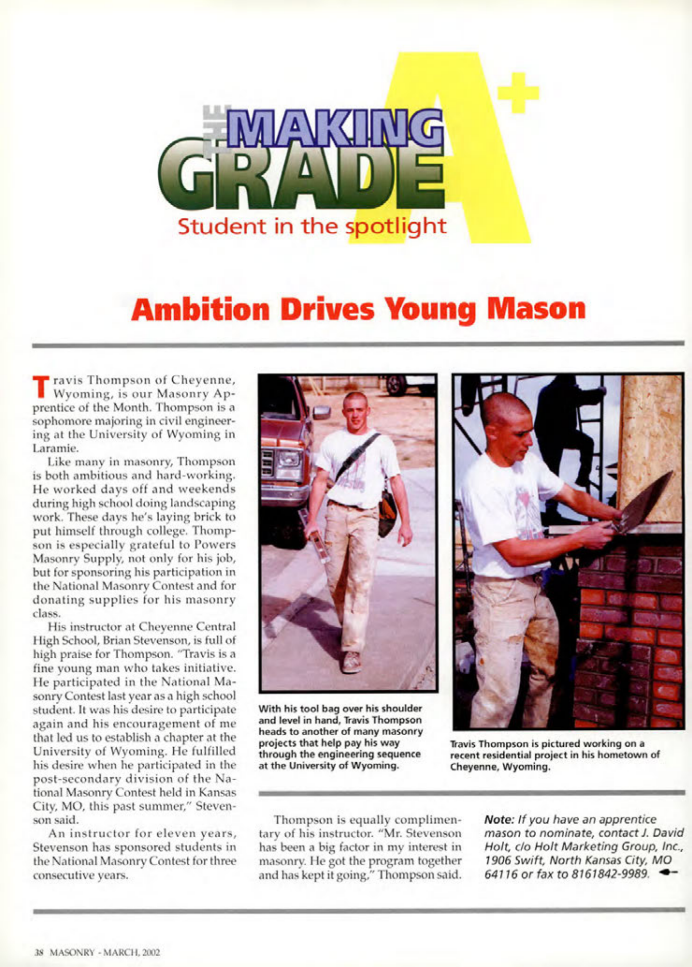 Masonry Magazine March 2002 Page. 38