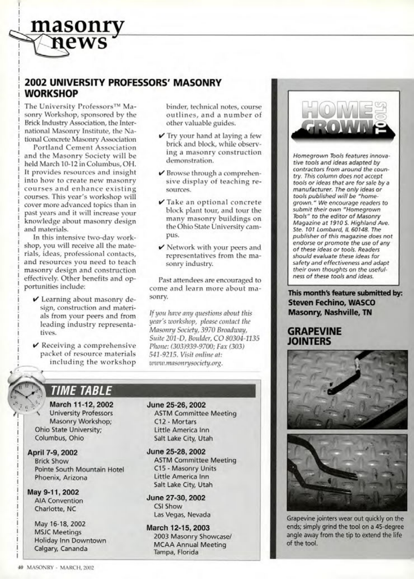 Masonry Magazine March 2002 Page. 40