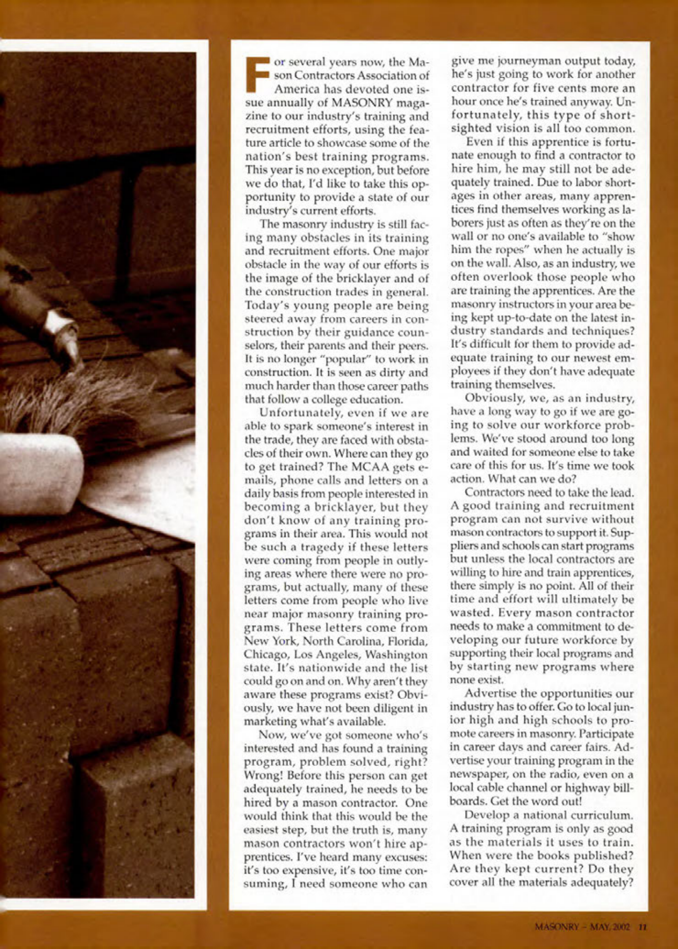 Masonry Magazine May 2002 Page. 11