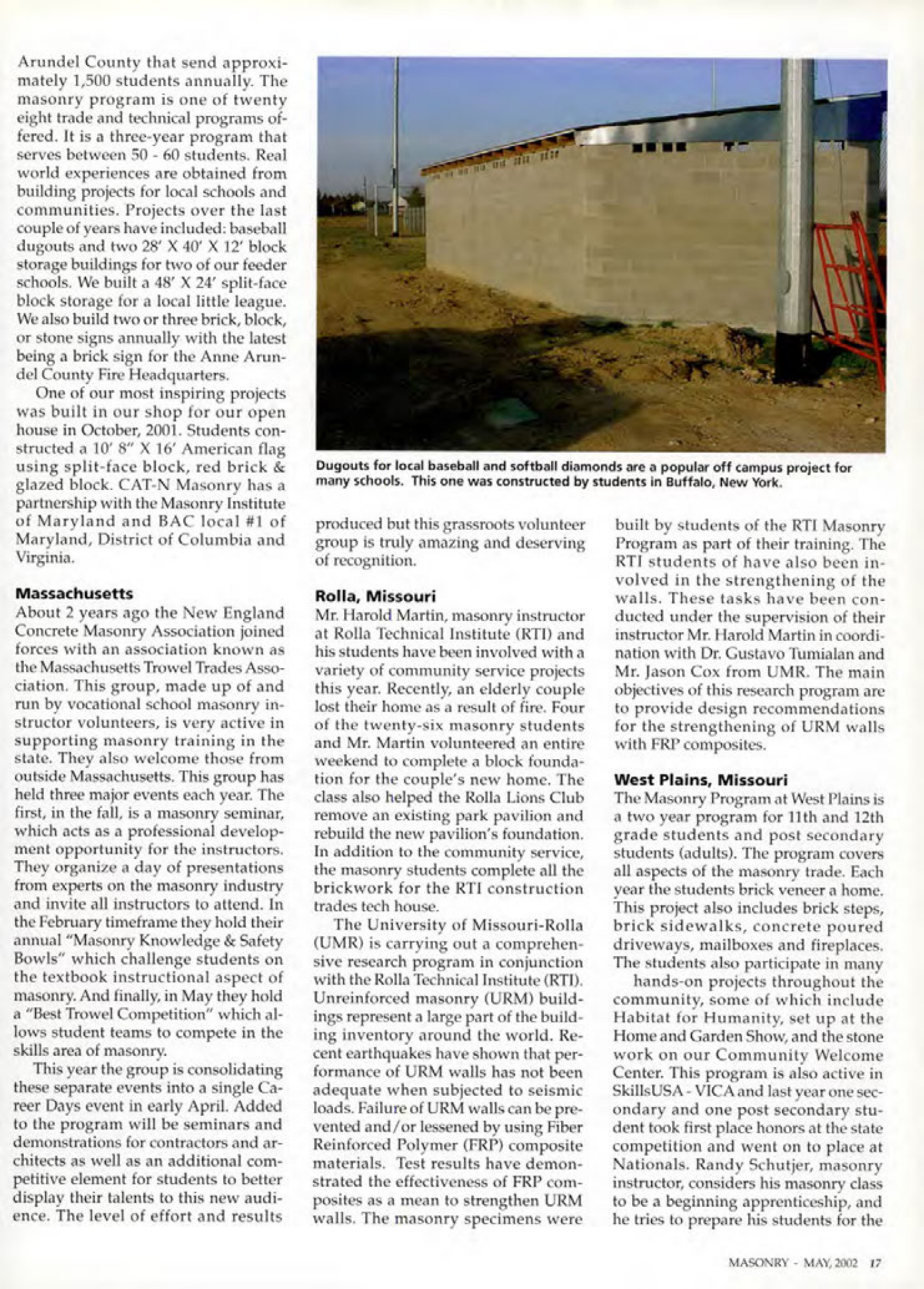 Masonry Magazine May 2002 Page. 17