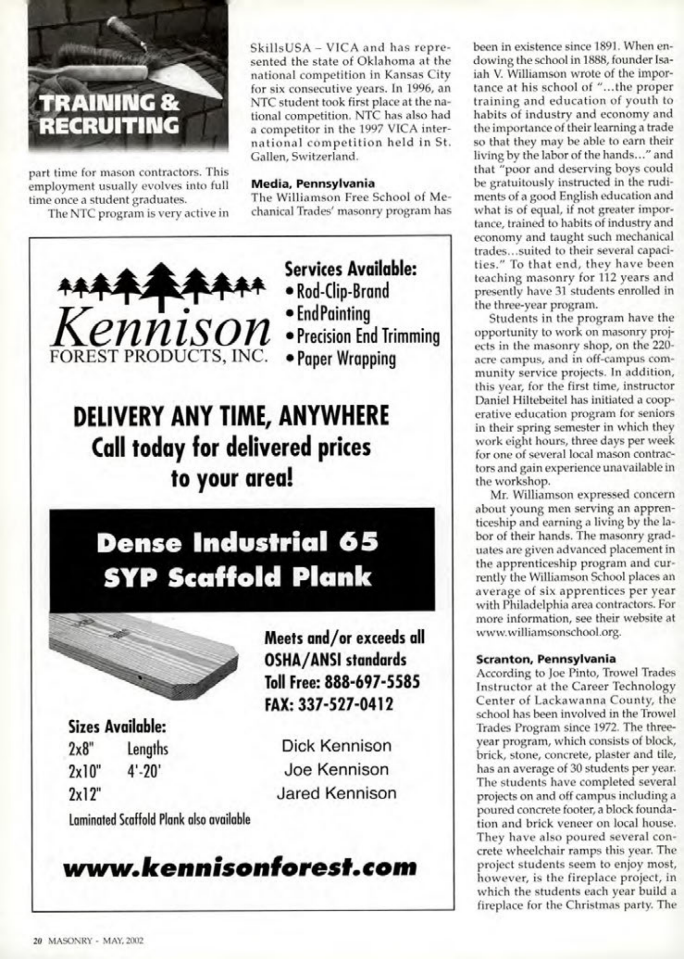 Masonry Magazine May 2002 Page. 20