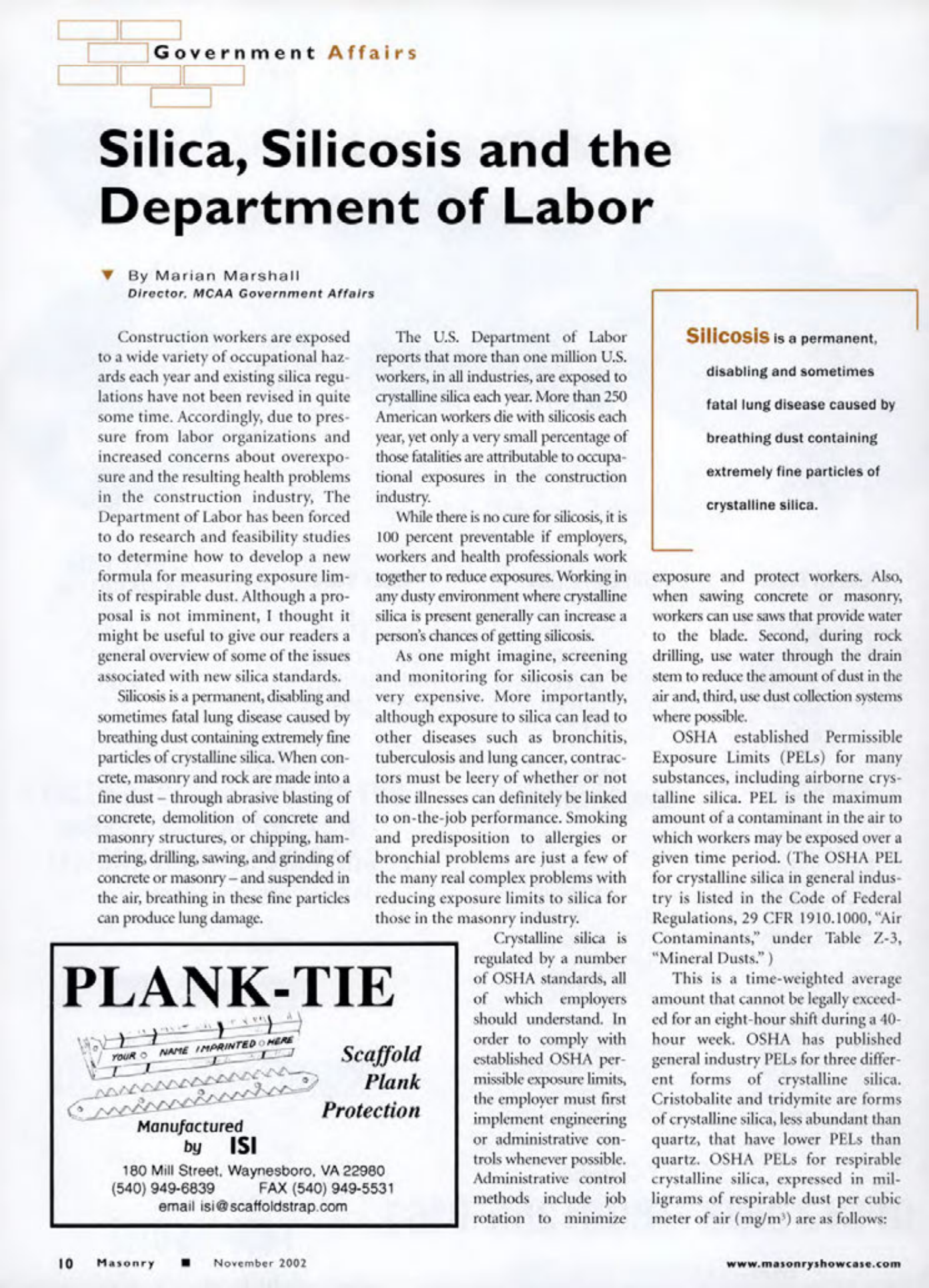 Masonry Magazine November 2002 Page. 12
