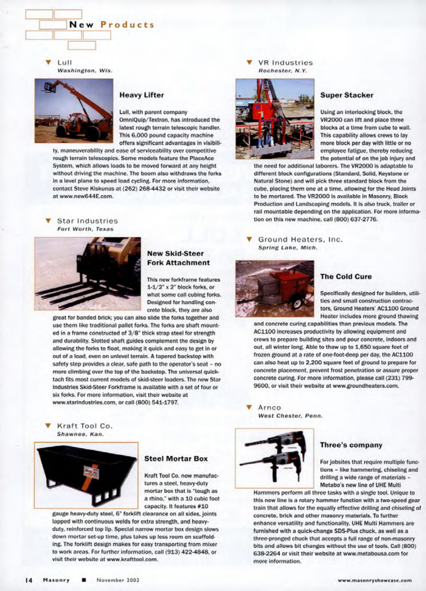 Masonry Magazine November 2002 Page. 16