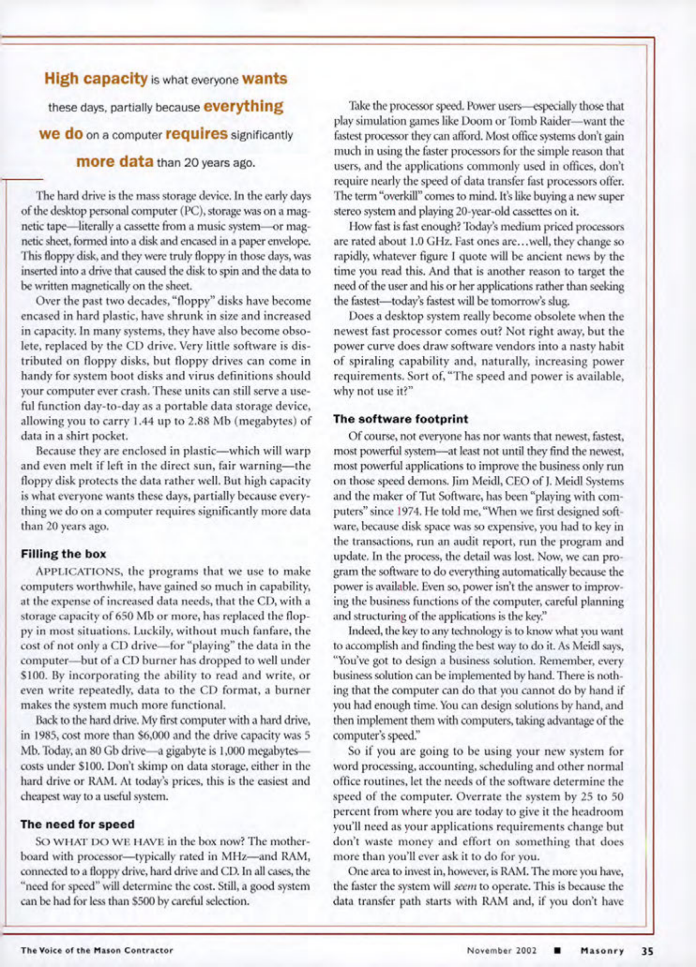 Masonry Magazine November 2002 Page. 37