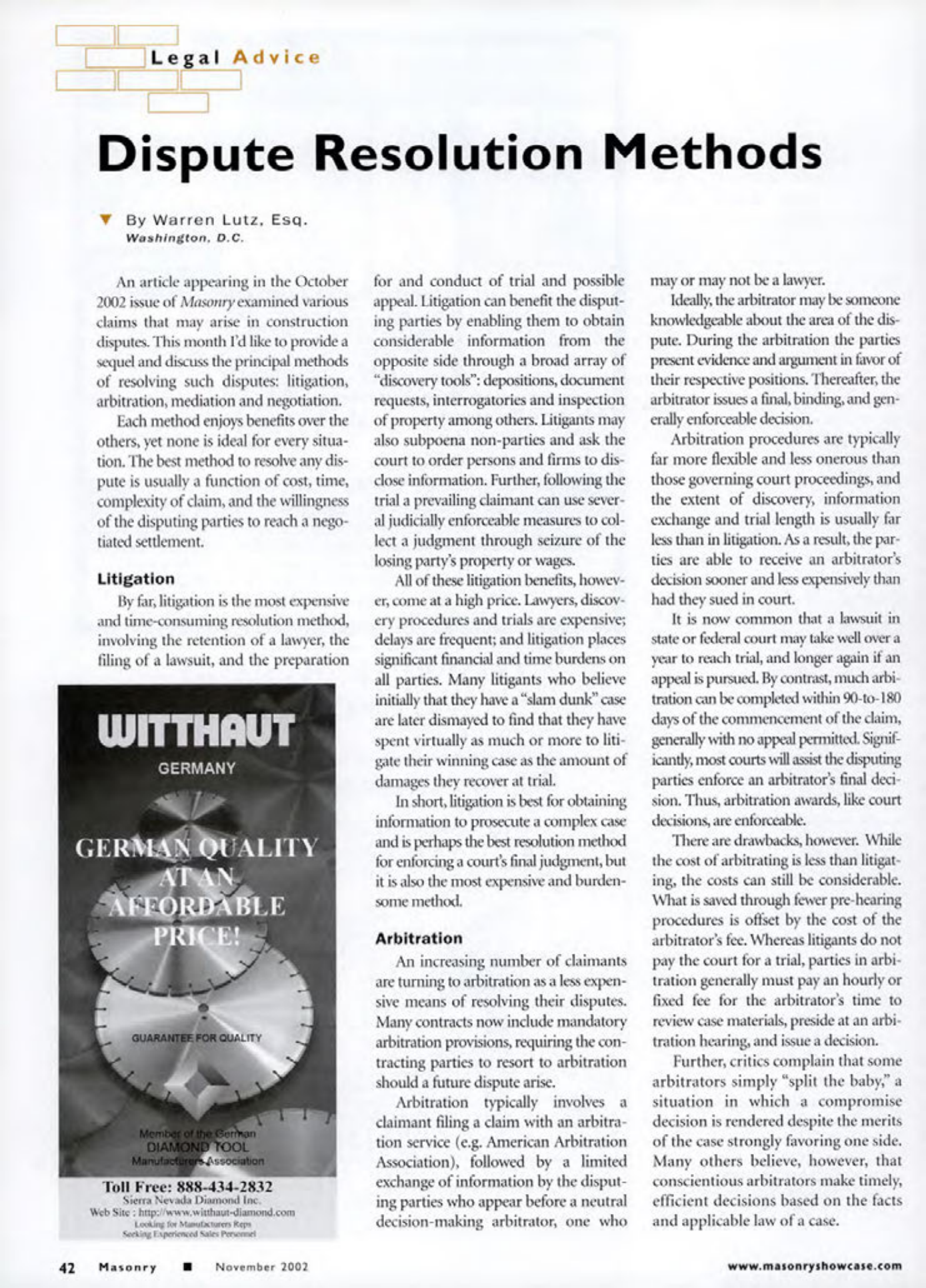 Masonry Magazine November 2002 Page. 44