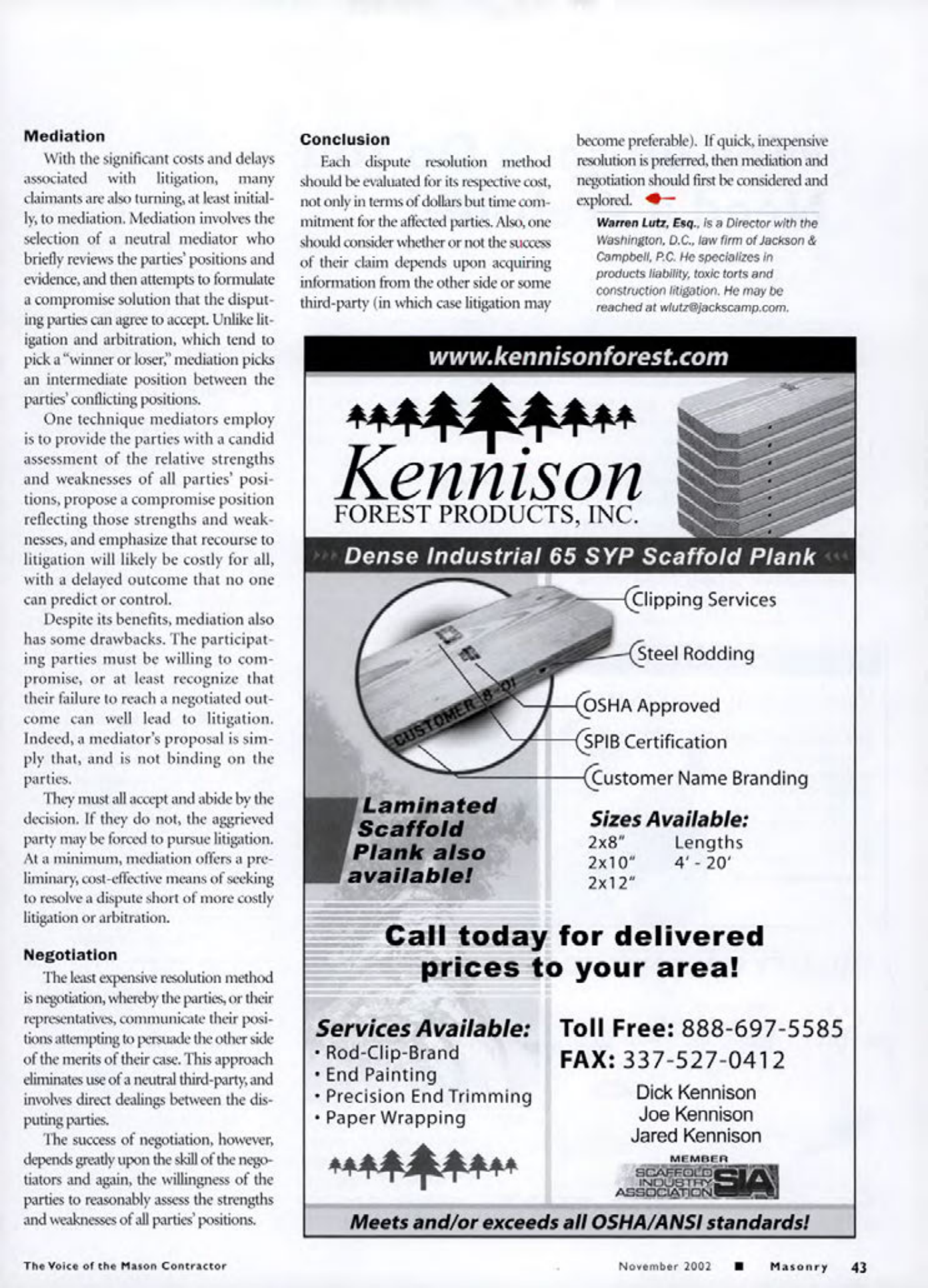 Masonry Magazine November 2002 Page. 45