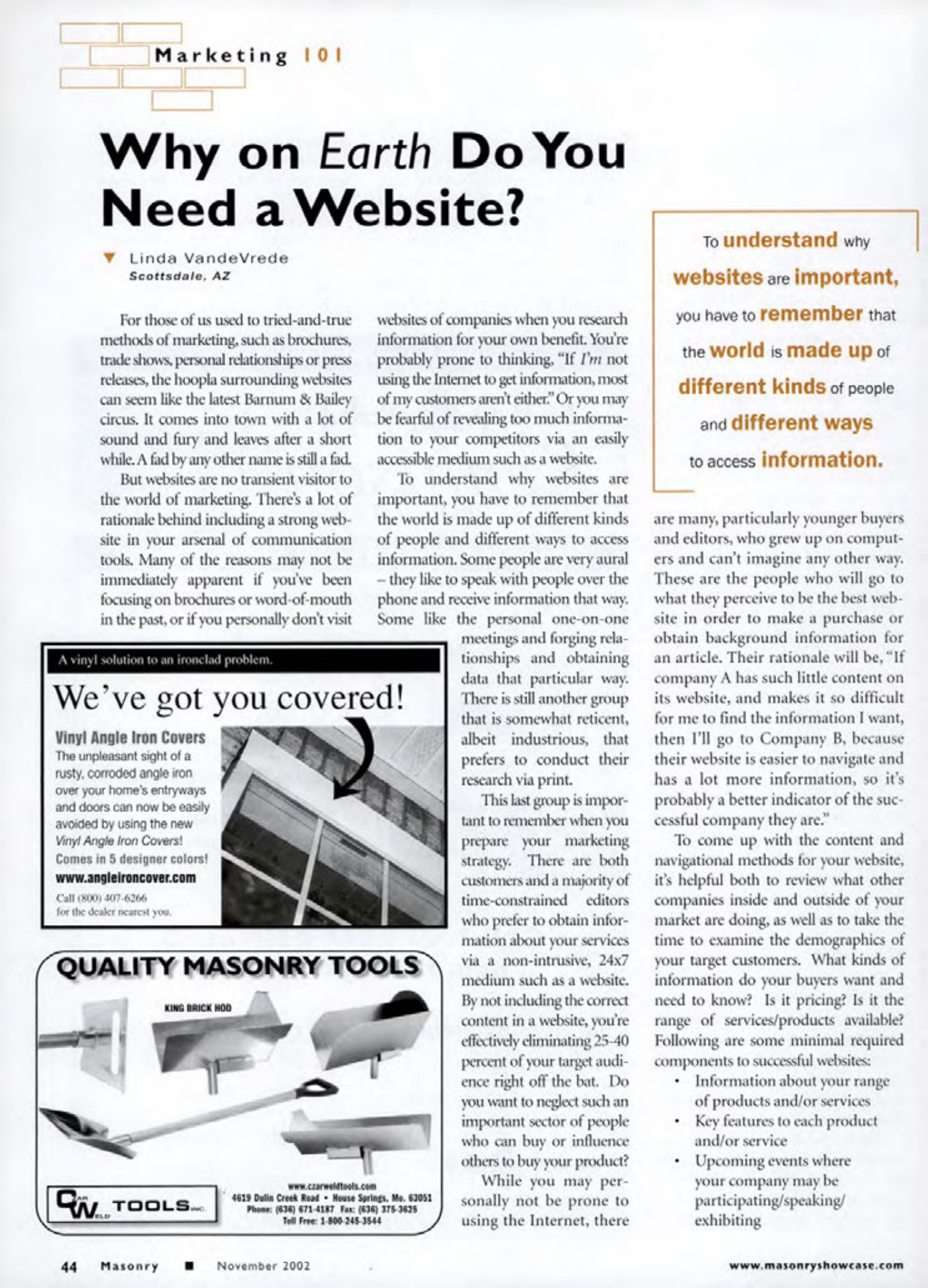 Masonry Magazine November 2002 Page. 46