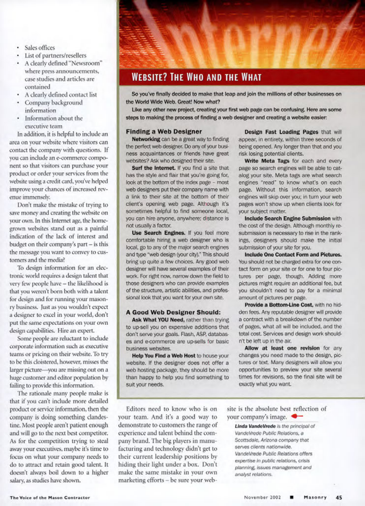 Masonry Magazine November 2002 Page. 47
