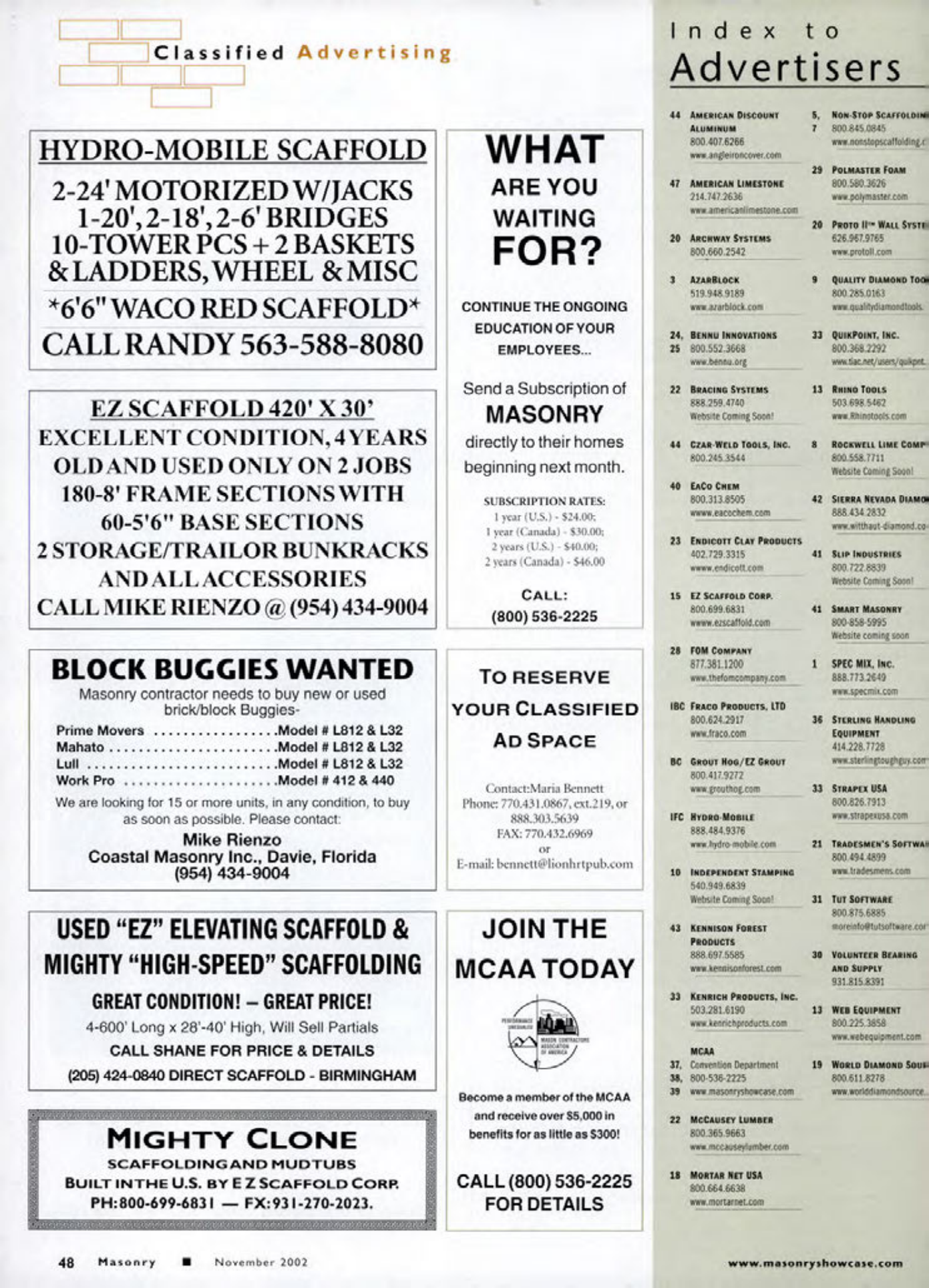 Masonry Magazine November 2002 Page. 50