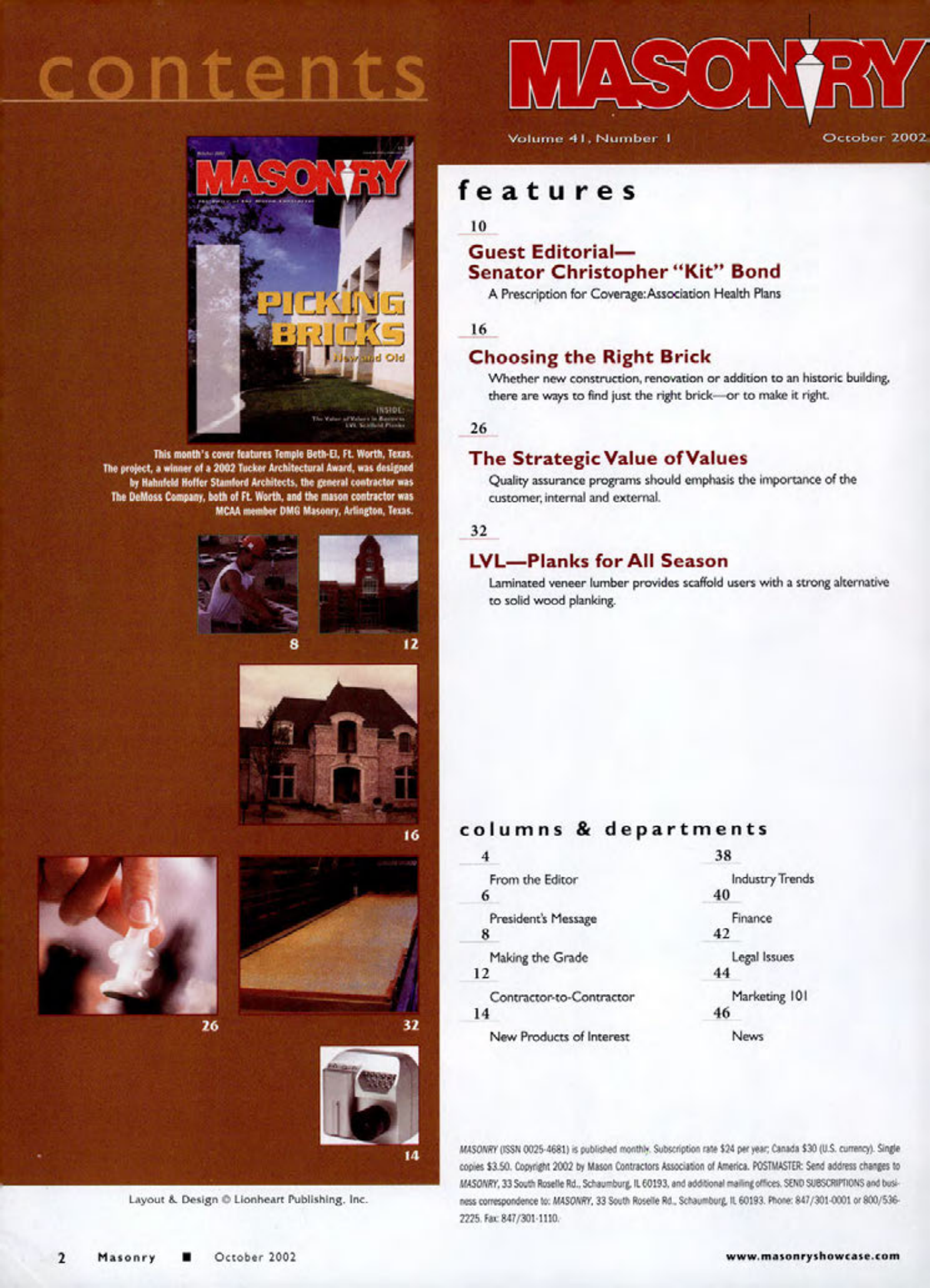 Masonry Magazine October 2002 Page. 4