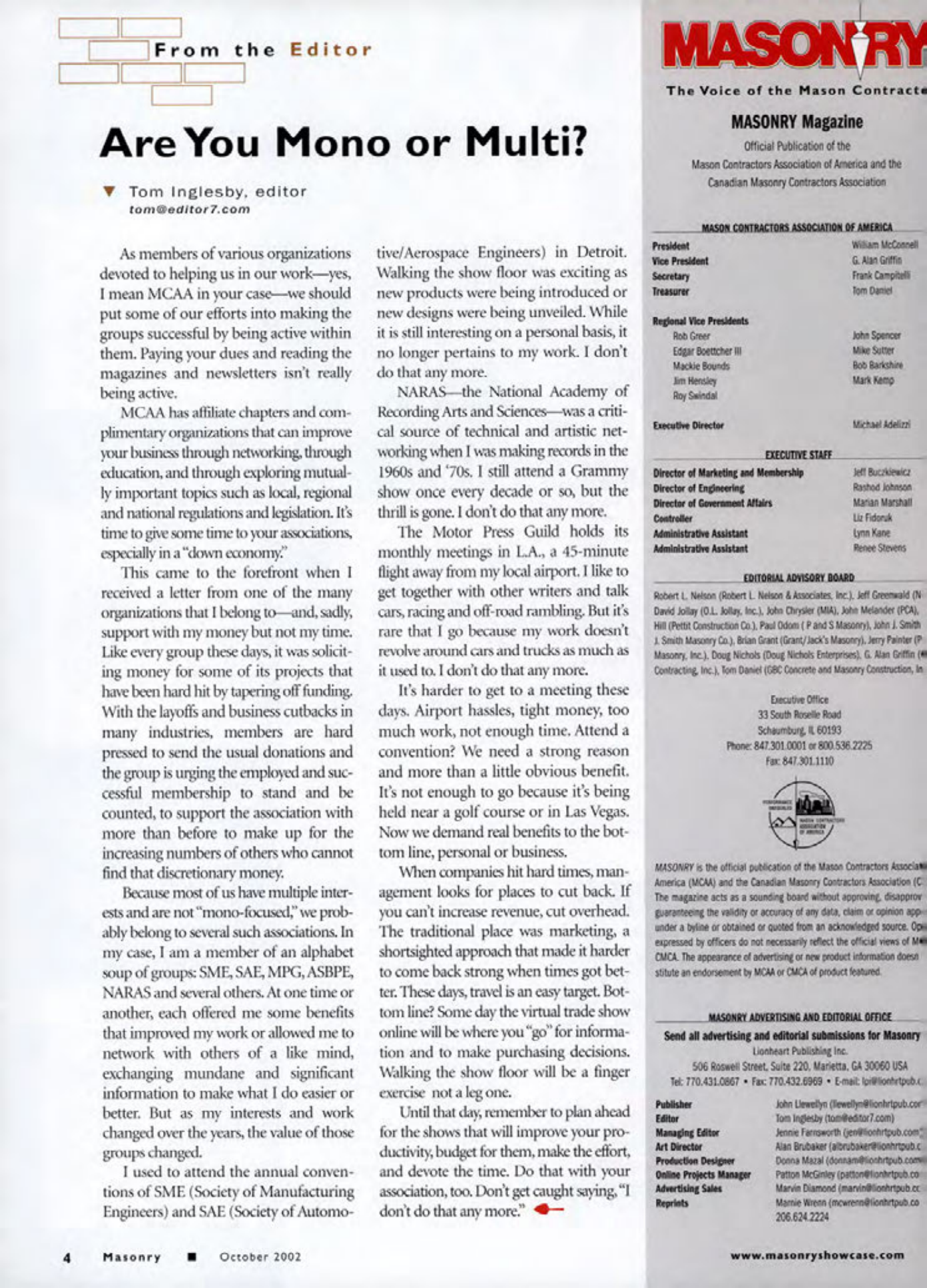 Masonry Magazine October 2002 Page. 6