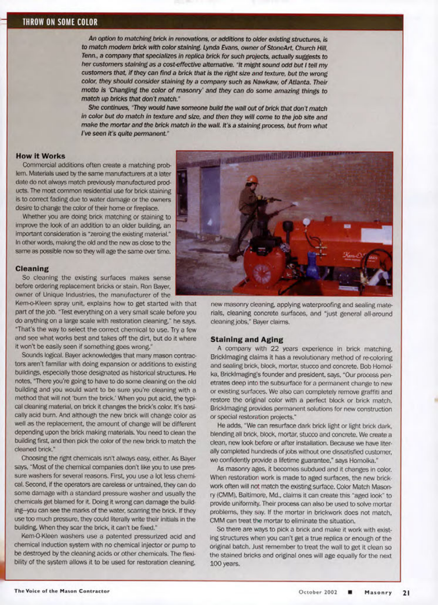 Masonry Magazine October 2002 Page. 23