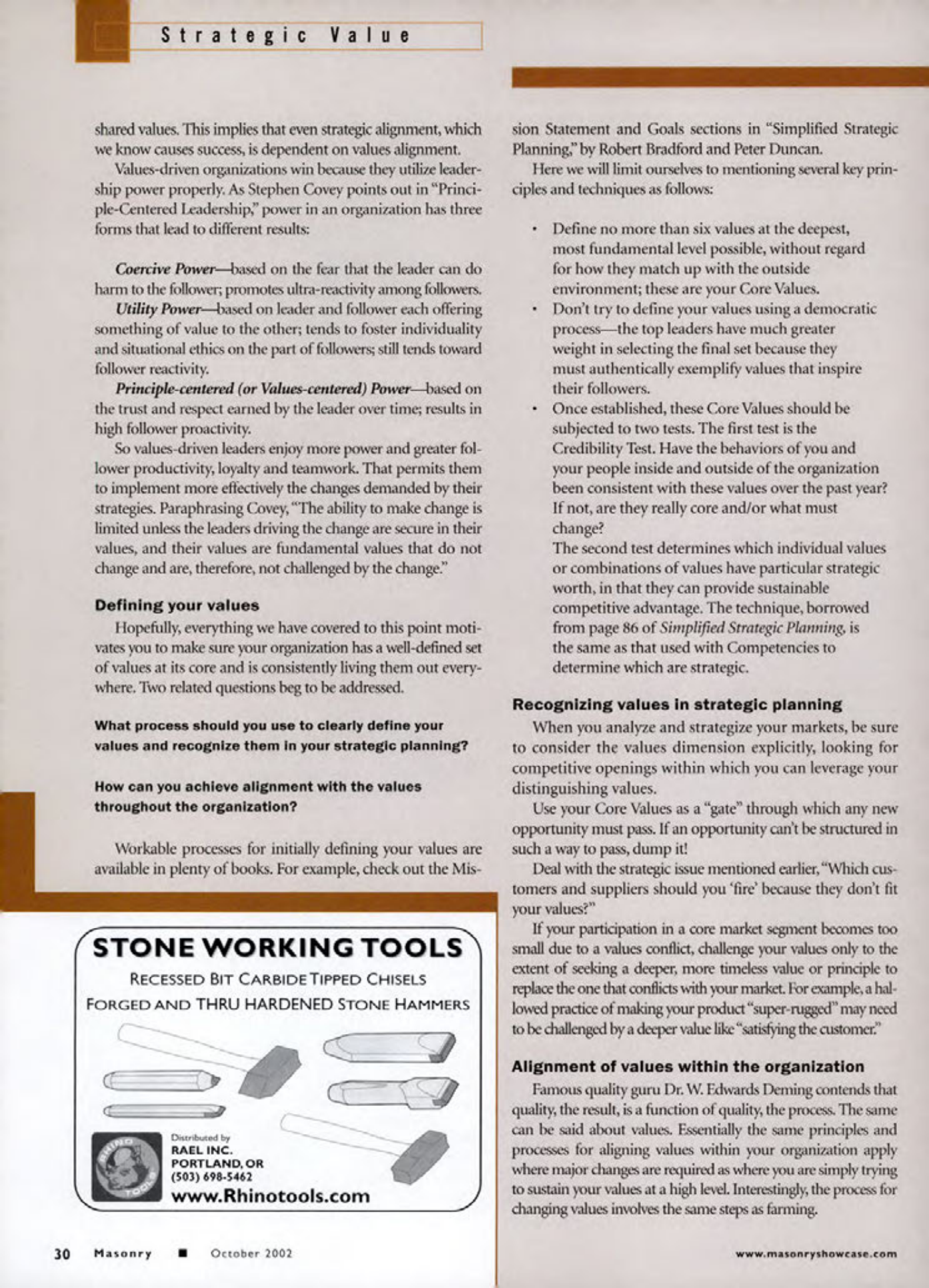 Masonry Magazine October 2002 Page. 32