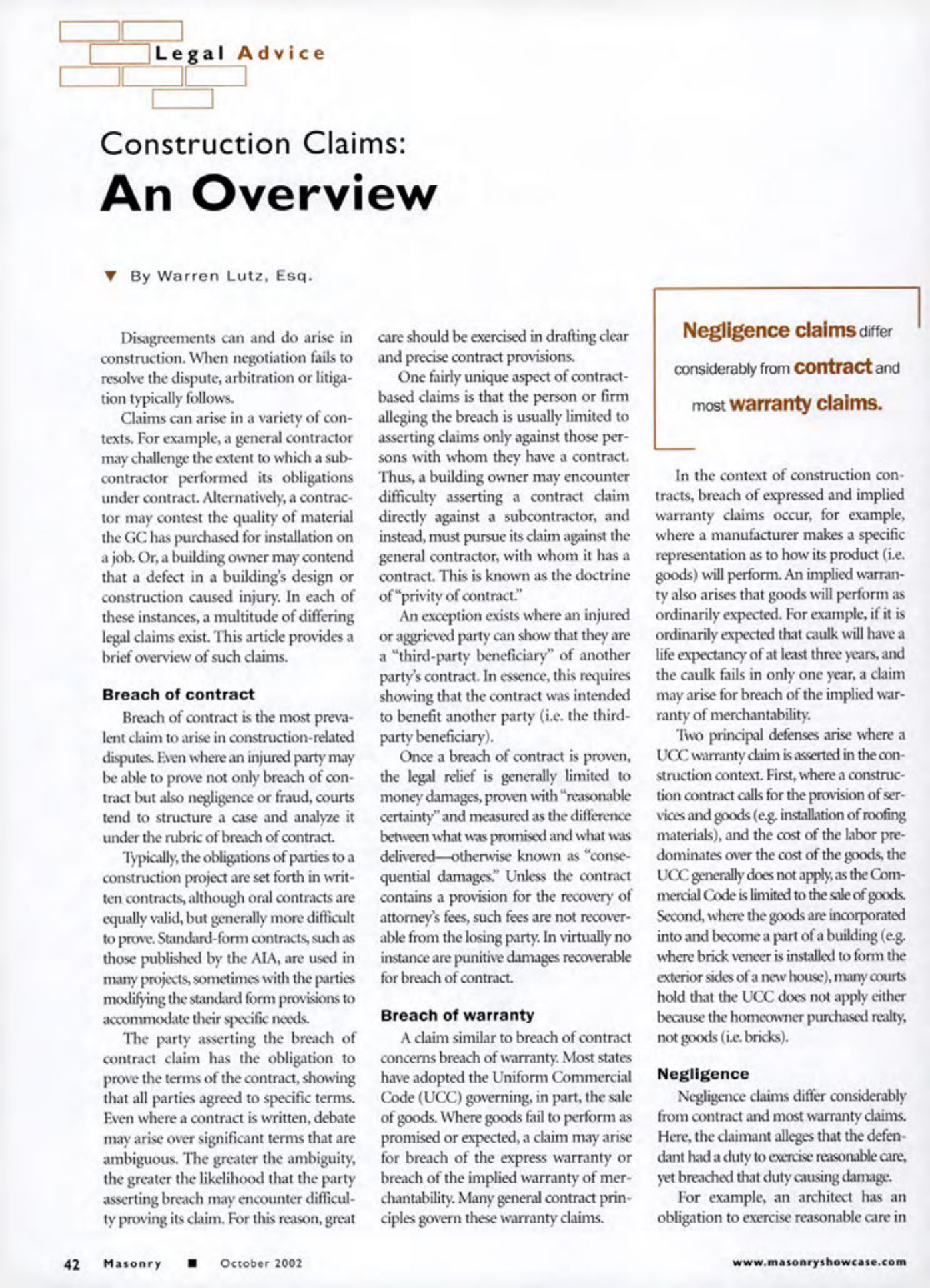 Masonry Magazine October 2002 Page. 44