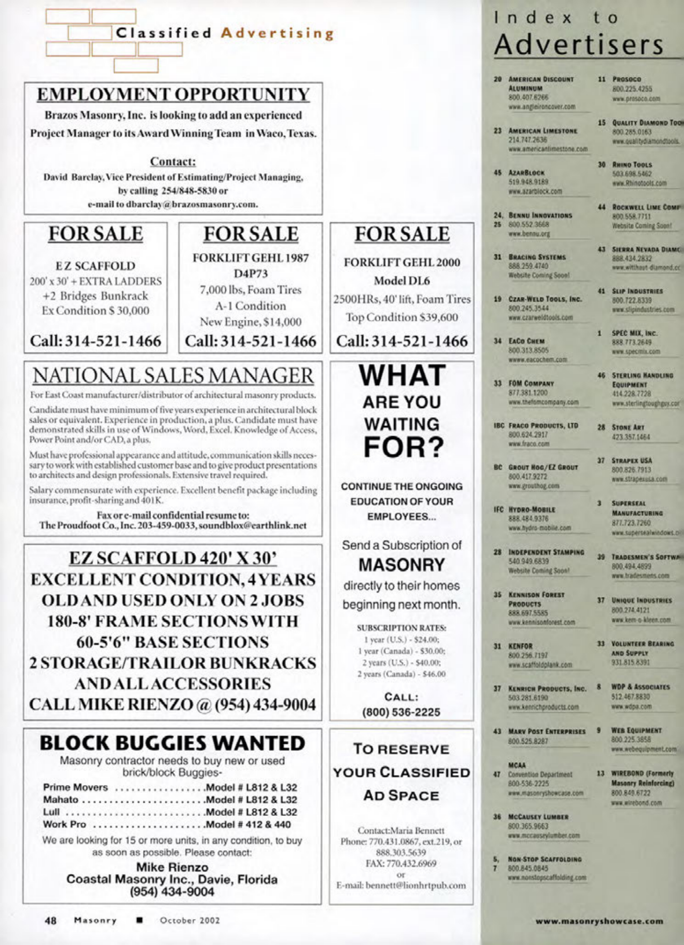 Masonry Magazine October 2002 Page. 50