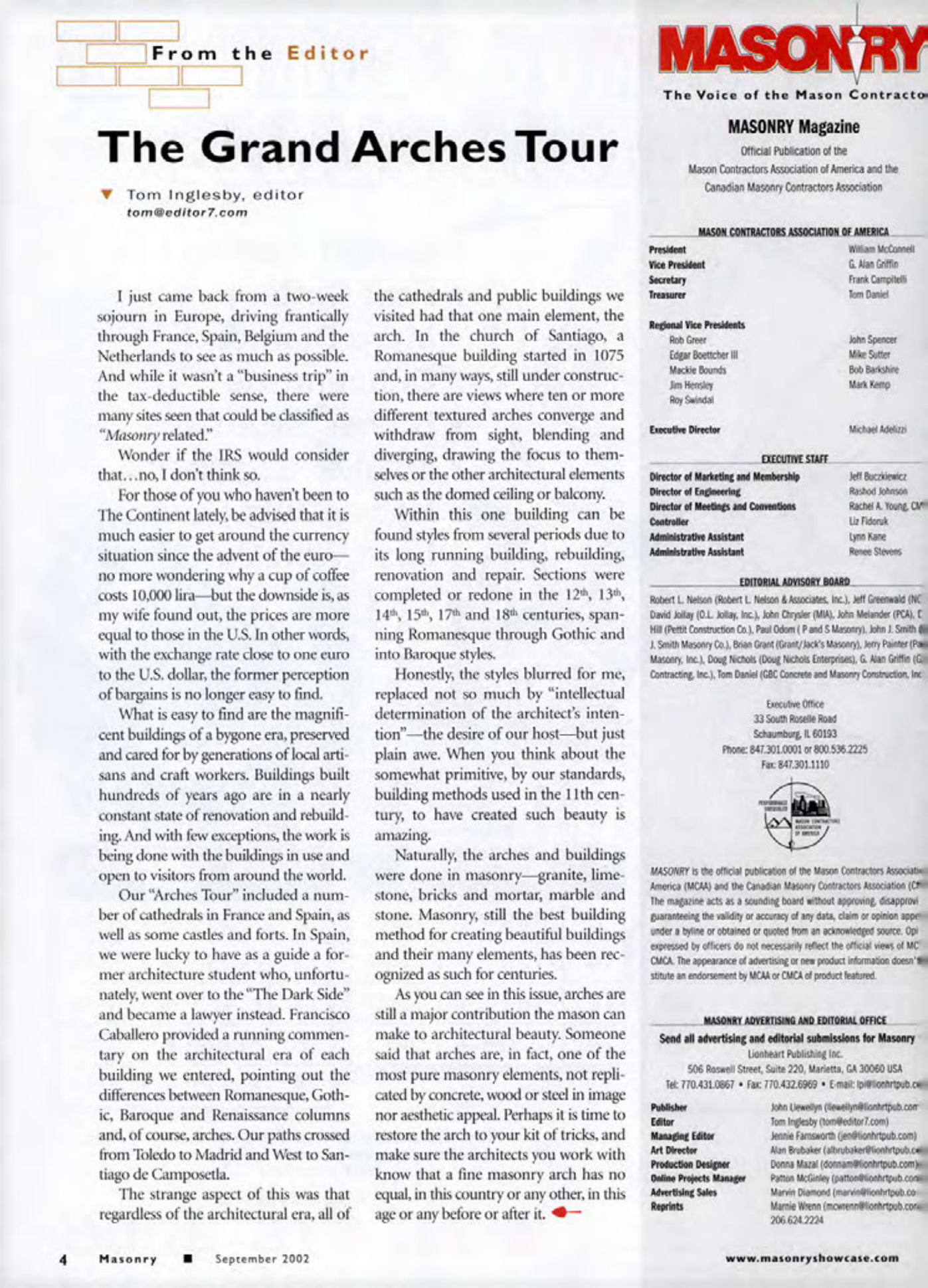 Masonry Magazine September 2002 Page. 6