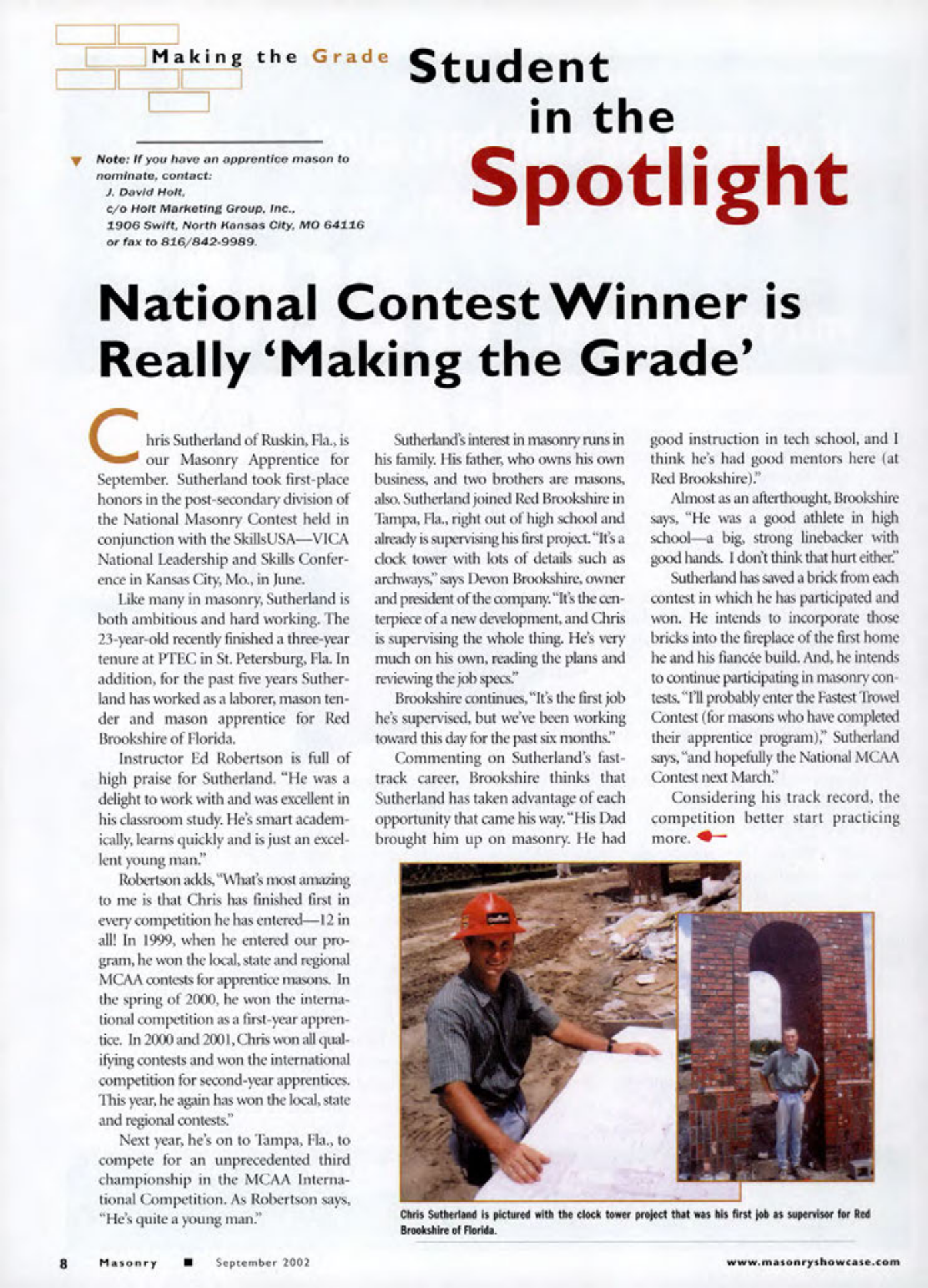 Masonry Magazine September 2002 Page. 10