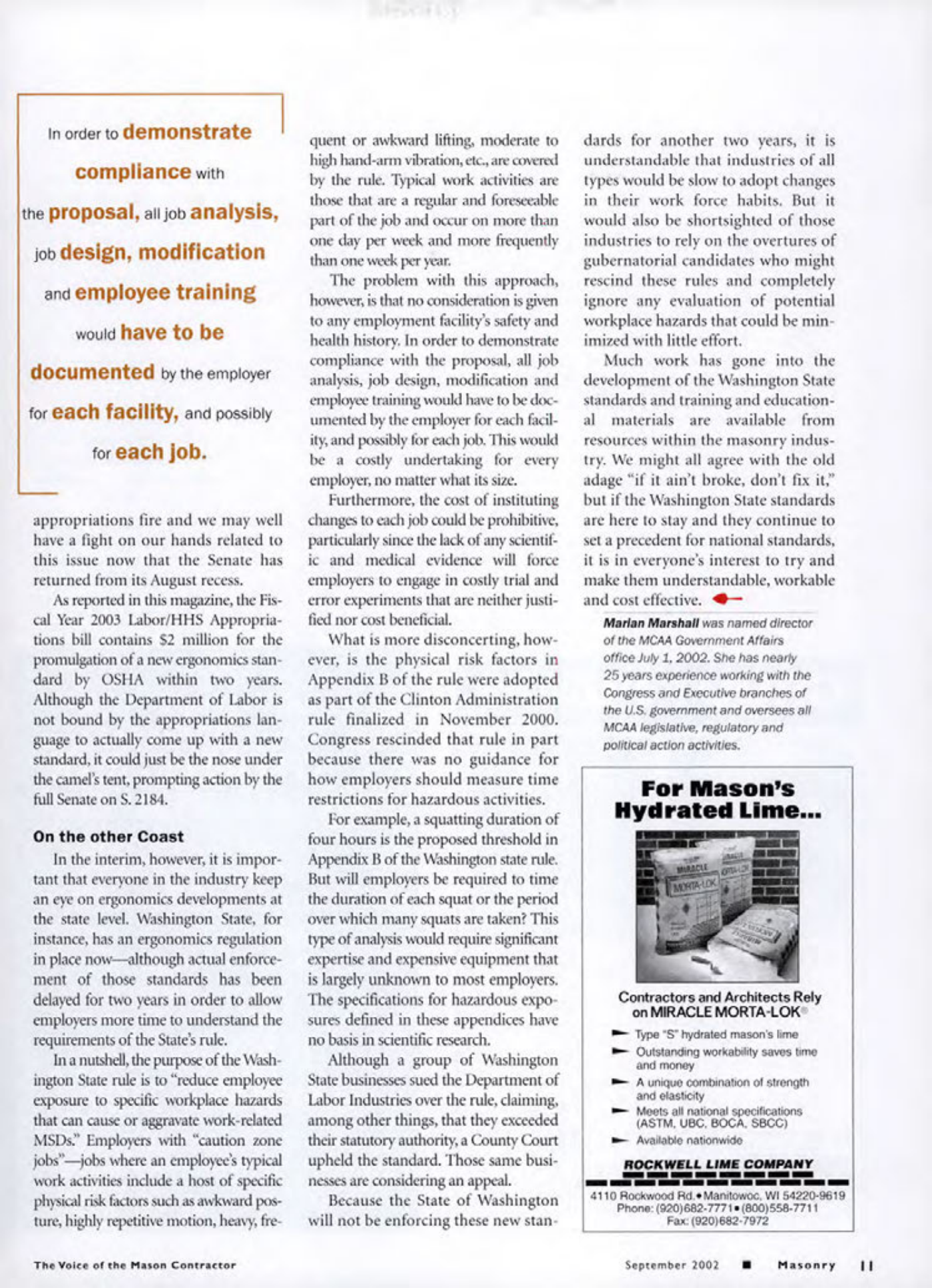 Masonry Magazine September 2002 Page. 13