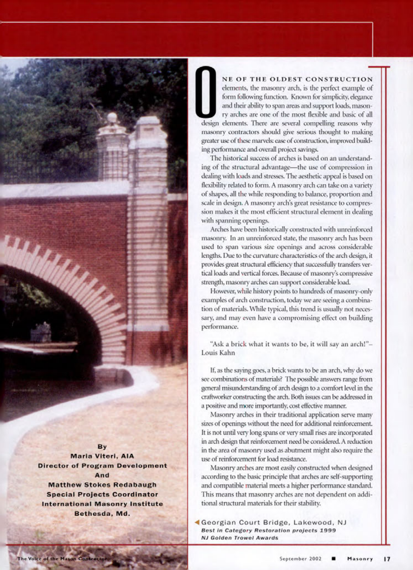 Masonry Magazine September 2002 Page. 19