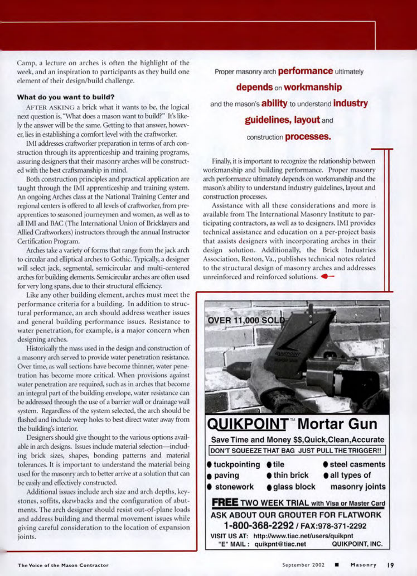 Masonry Magazine September 2002 Page. 21