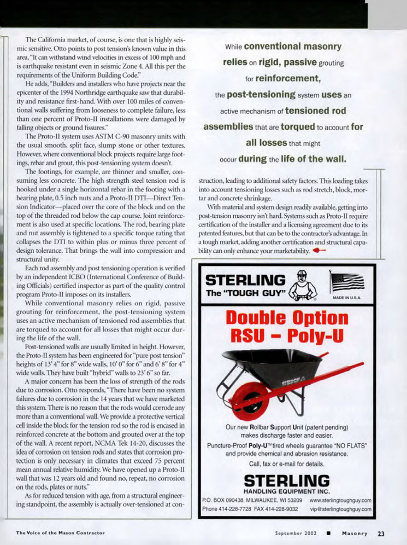 Masonry Magazine September 2002 Page. 25