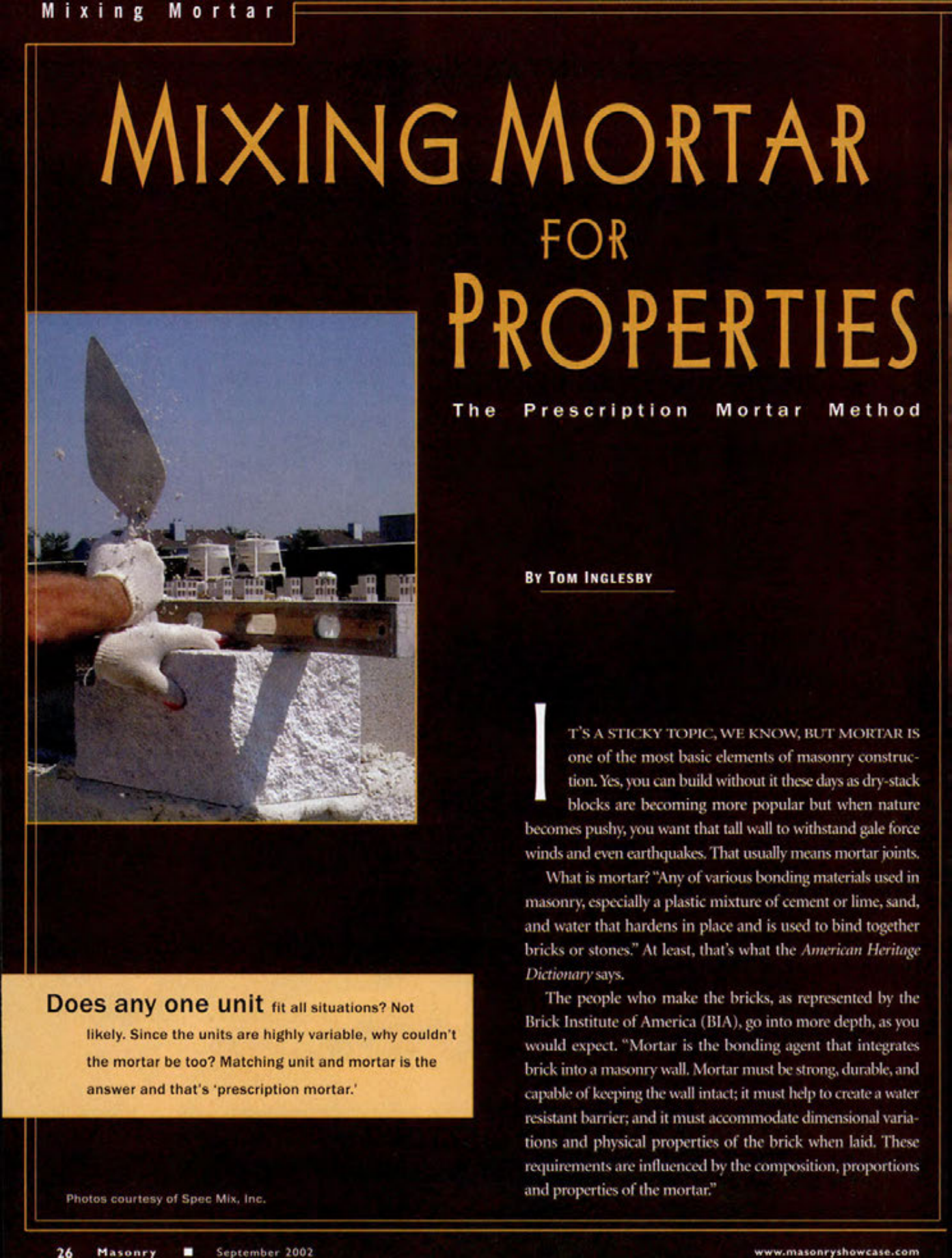 Masonry Magazine September 2002 Page. 28