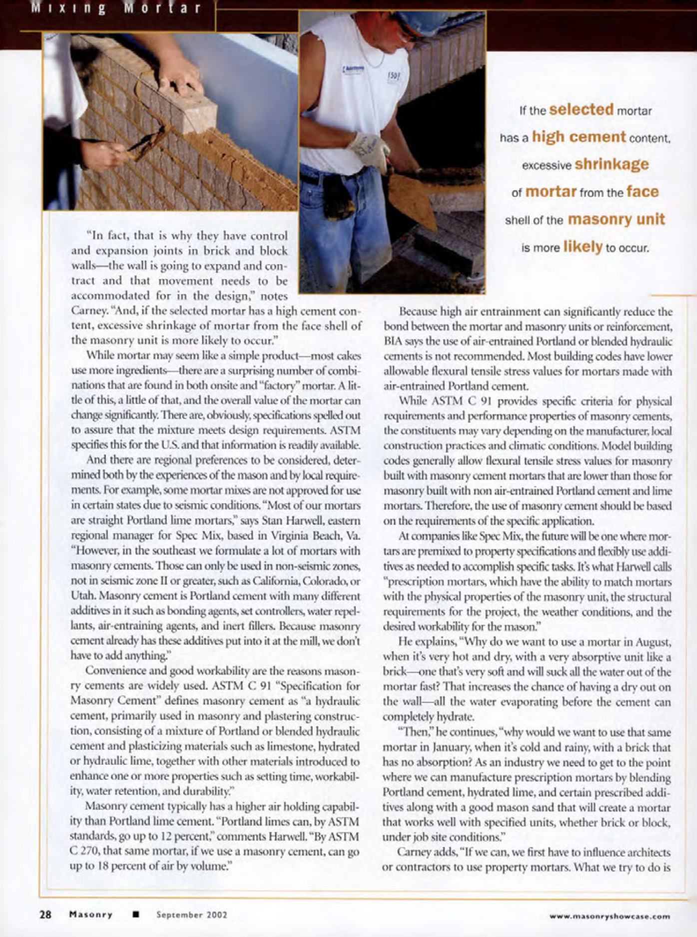 Masonry Magazine September 2002 Page. 30