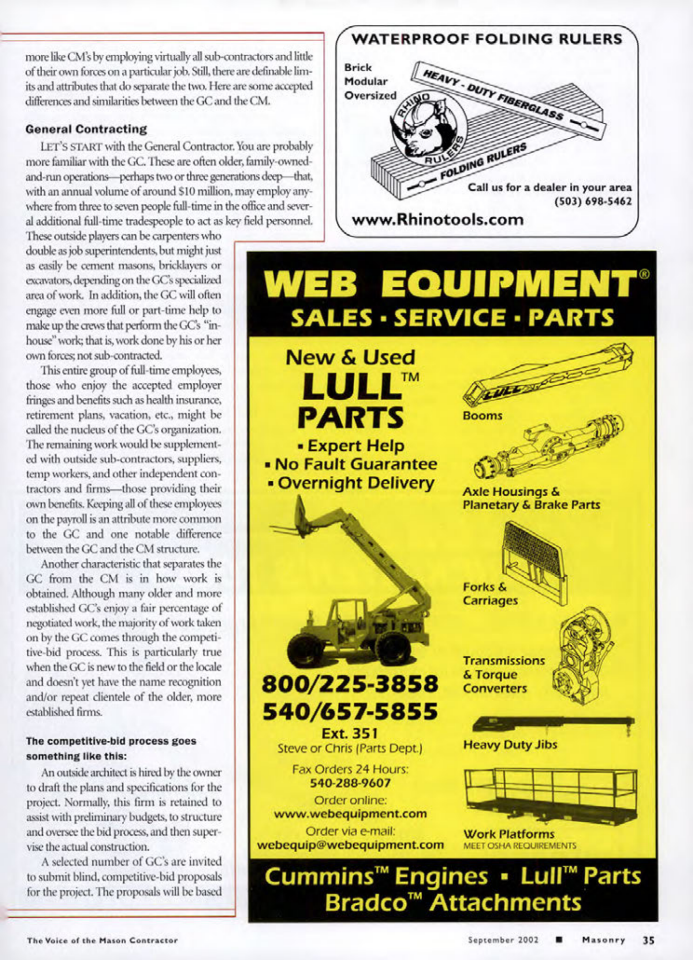 Masonry Magazine September 2002 Page. 37