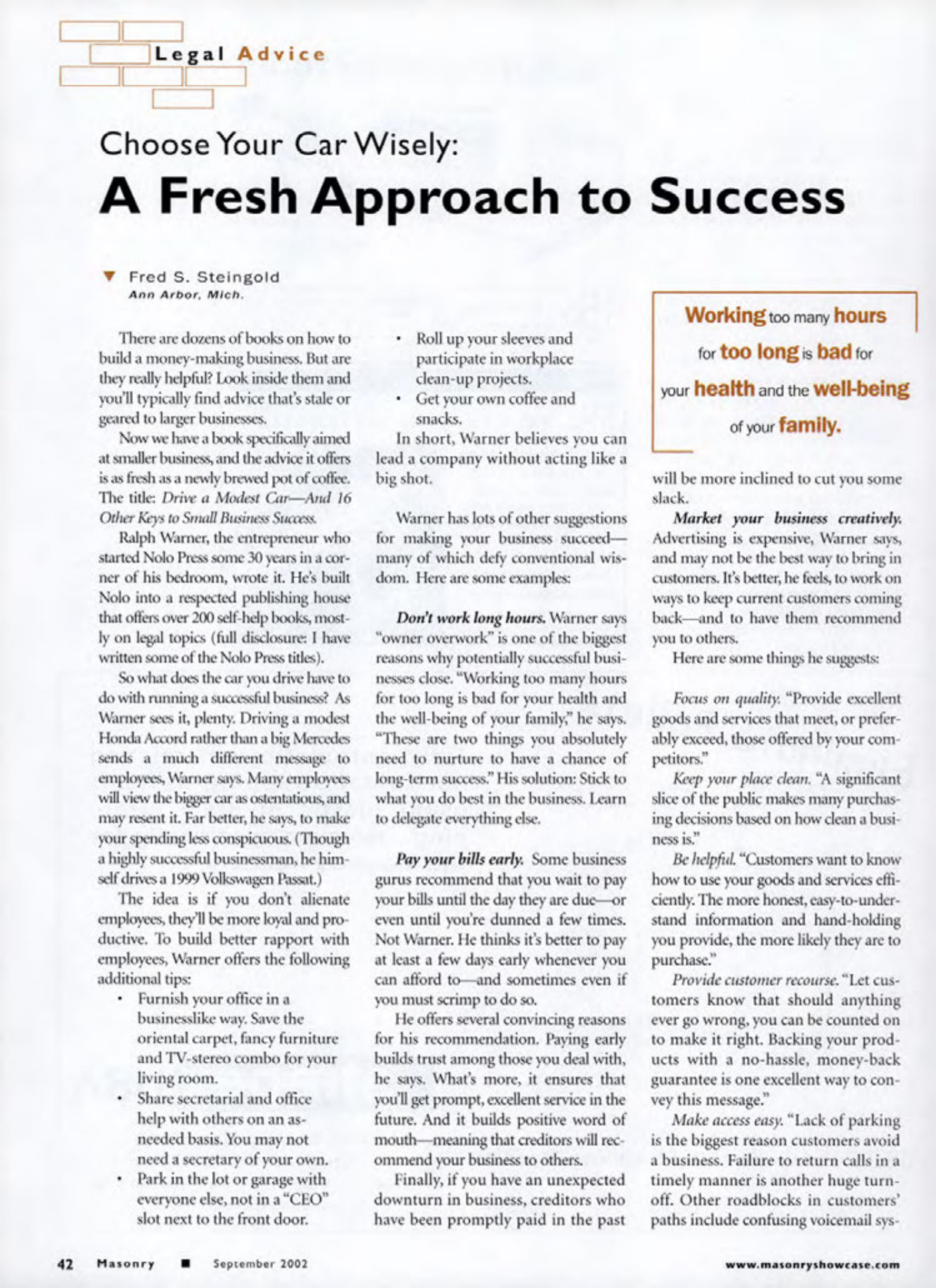 Masonry Magazine September 2002 Page. 44
