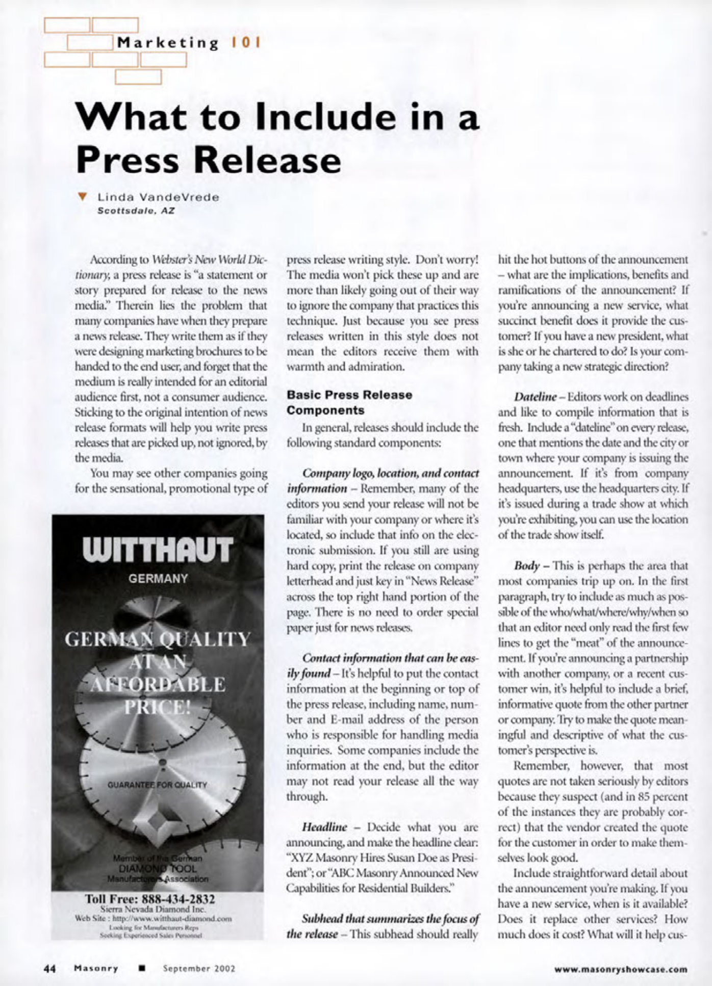 Masonry Magazine September 2002 Page. 46