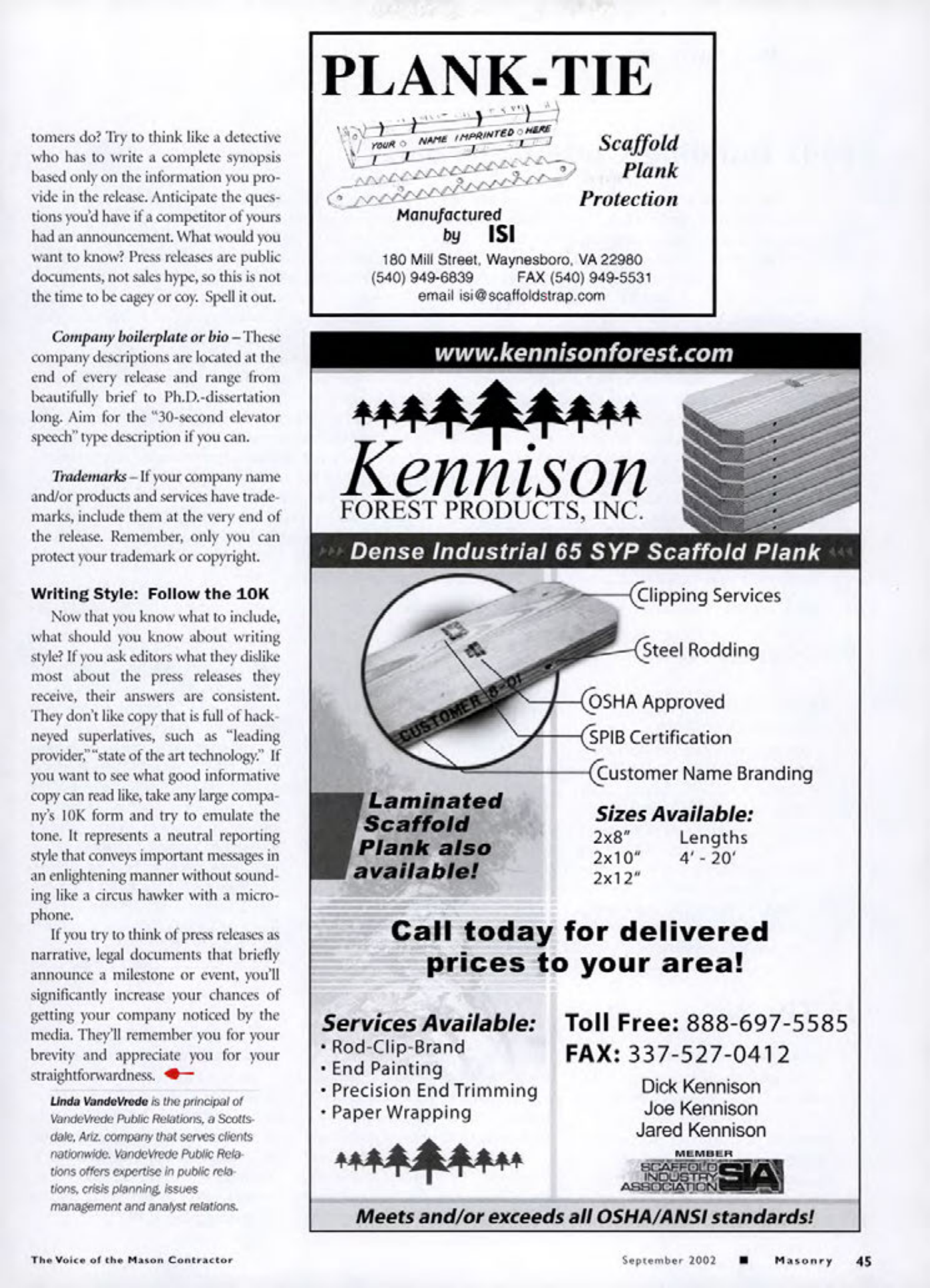 Masonry Magazine September 2002 Page. 47