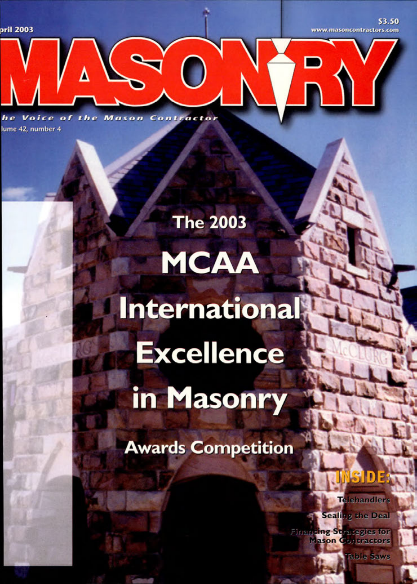Masonry Magazine April 2003 Page. 1