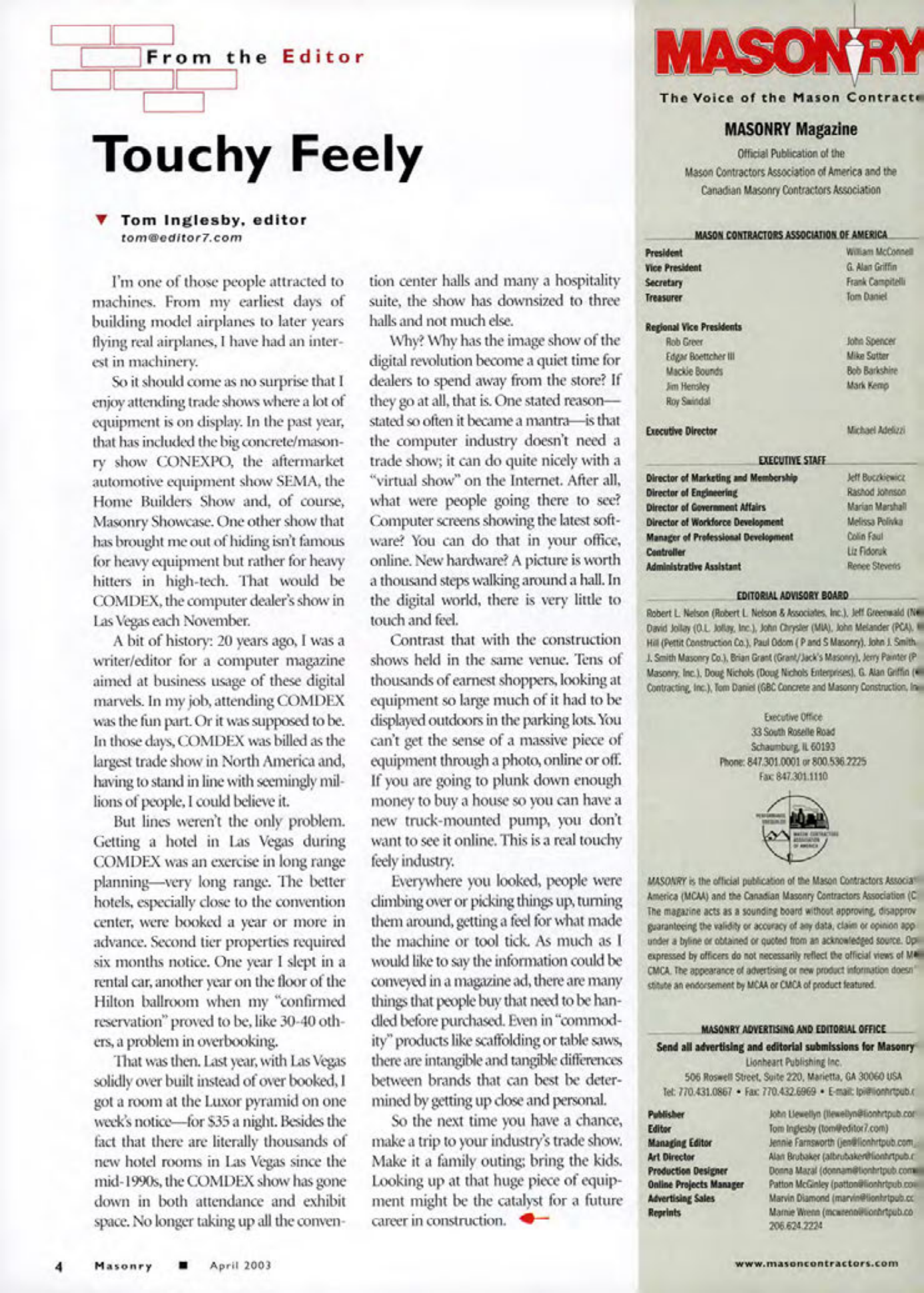 Masonry Magazine April 2003 Page. 6