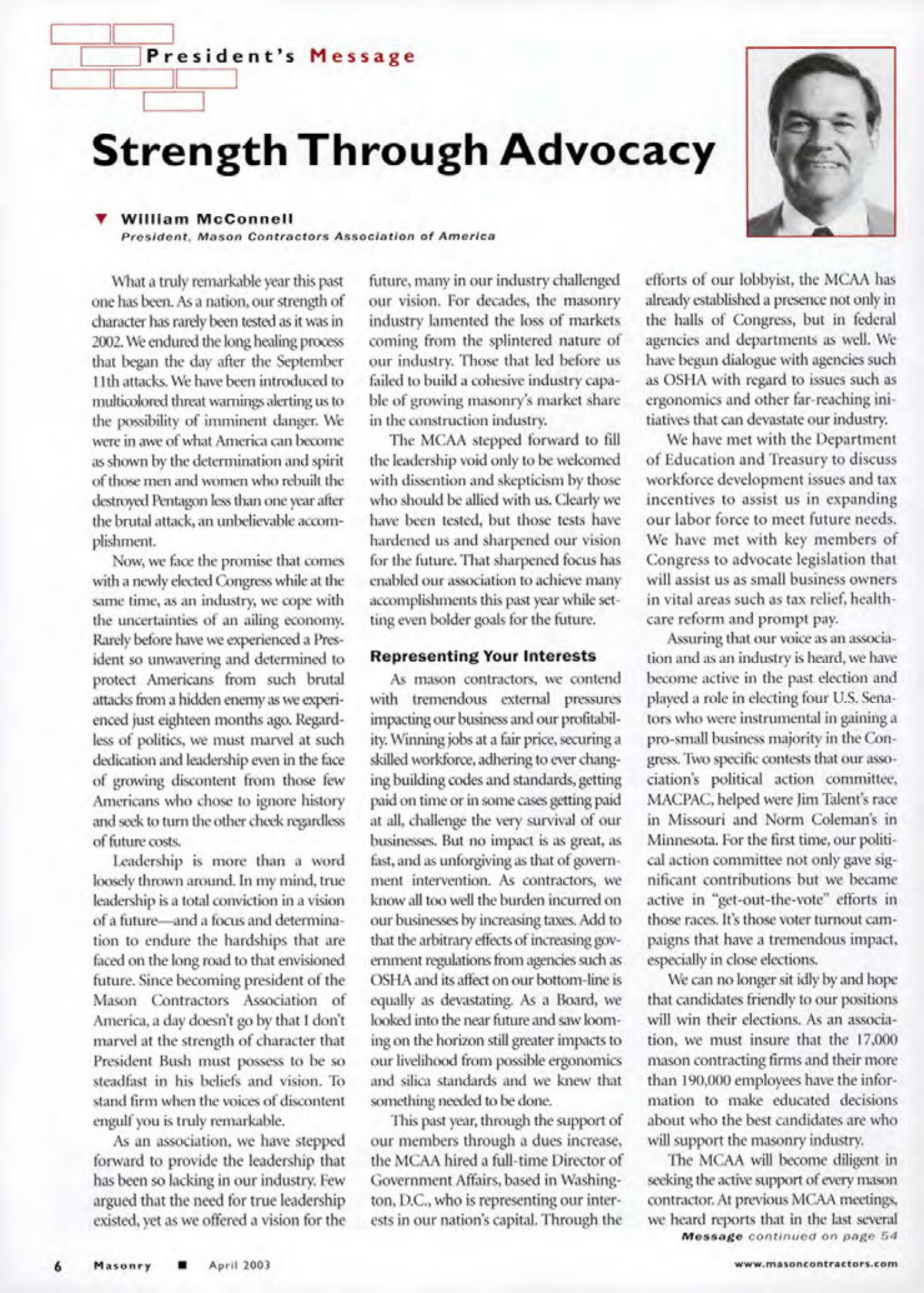 Masonry Magazine April 2003 Page. 8