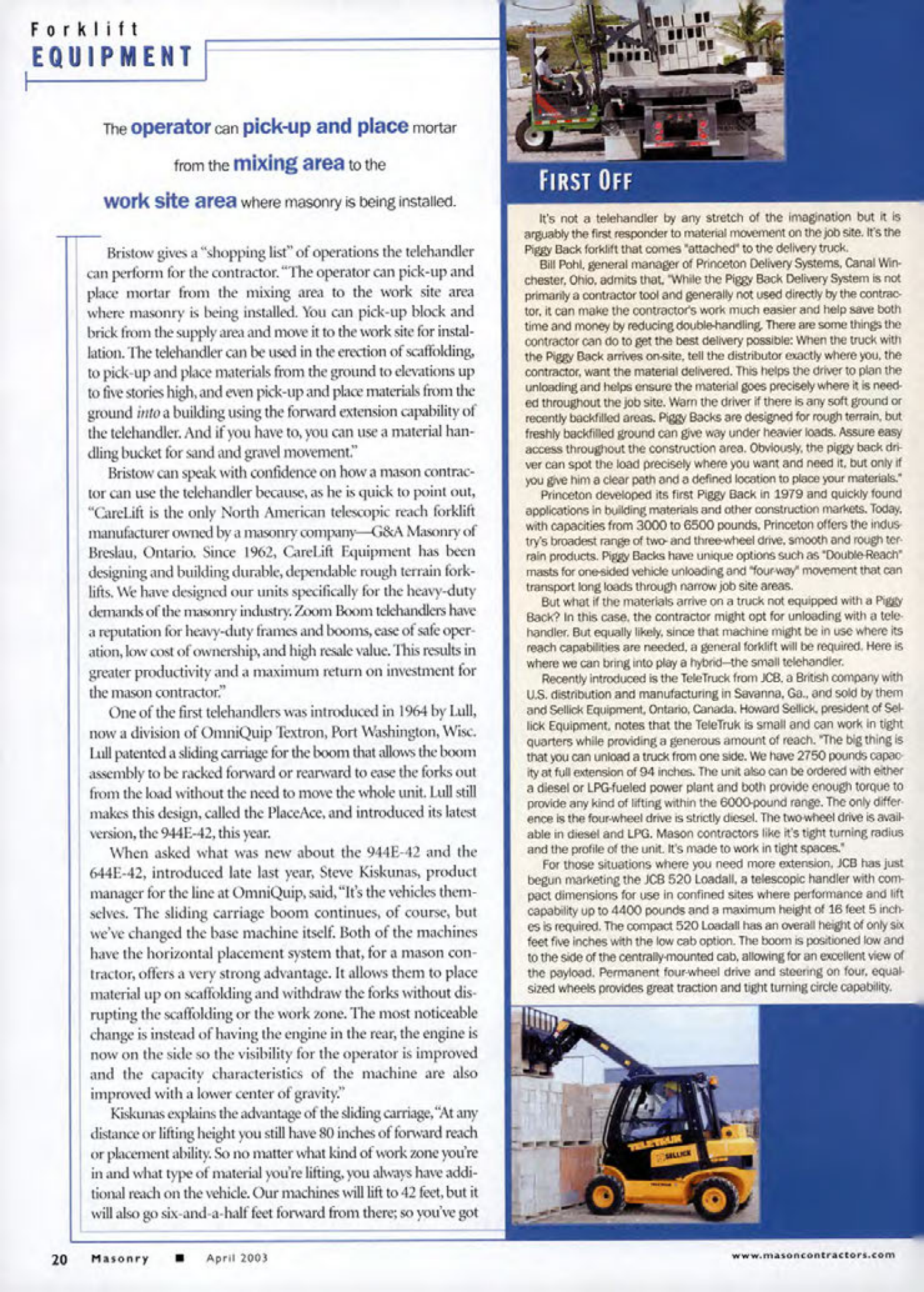 Masonry Magazine April 2003 Page. 22
